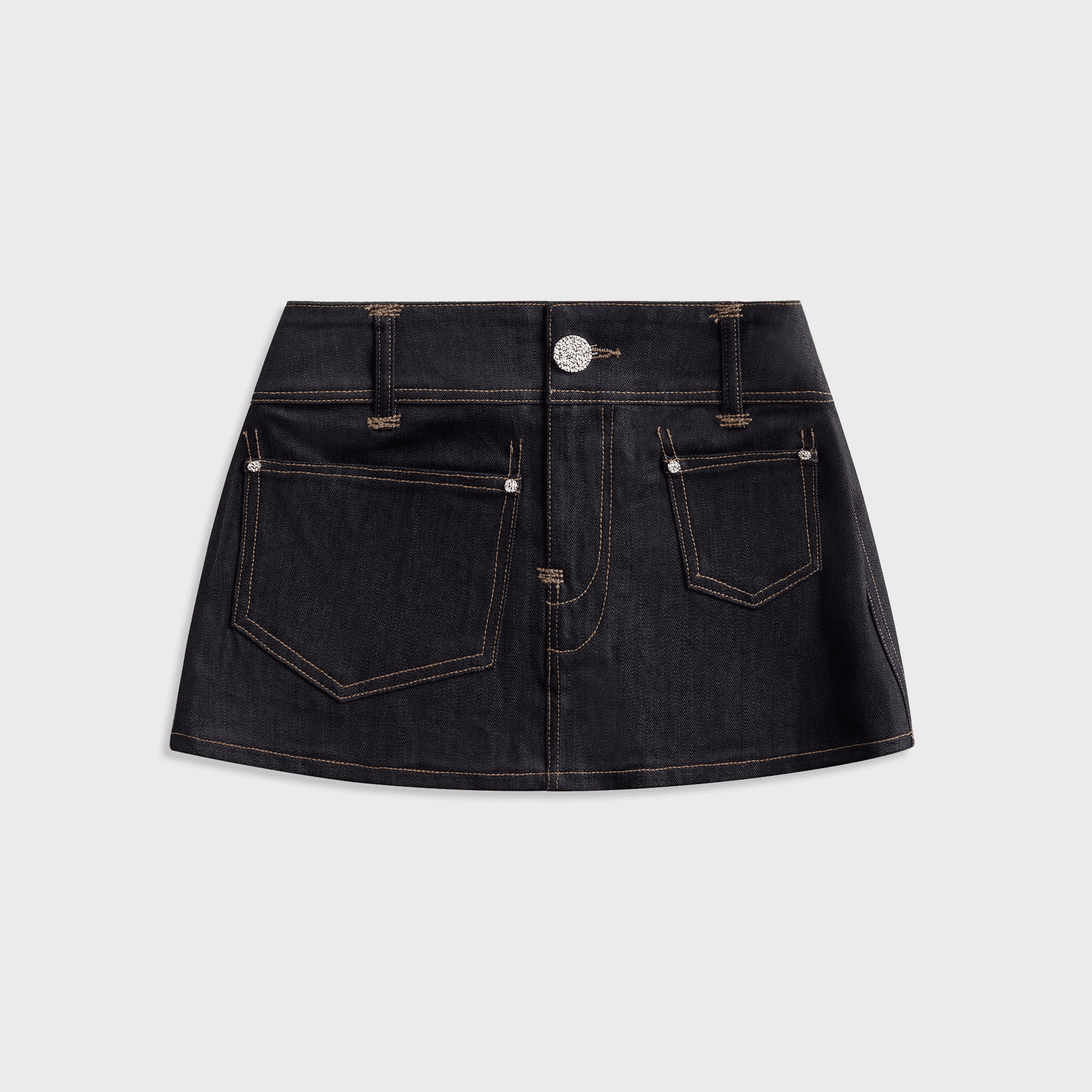 Veneda Carter Low Rise Micro Mini Skirt - Denim - Image 1
