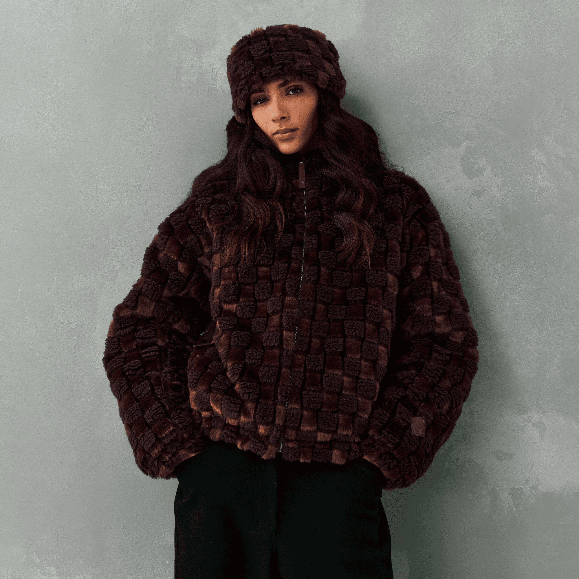 Kith Women Toshi Checked Teddy Bomber - Magma — Image 5