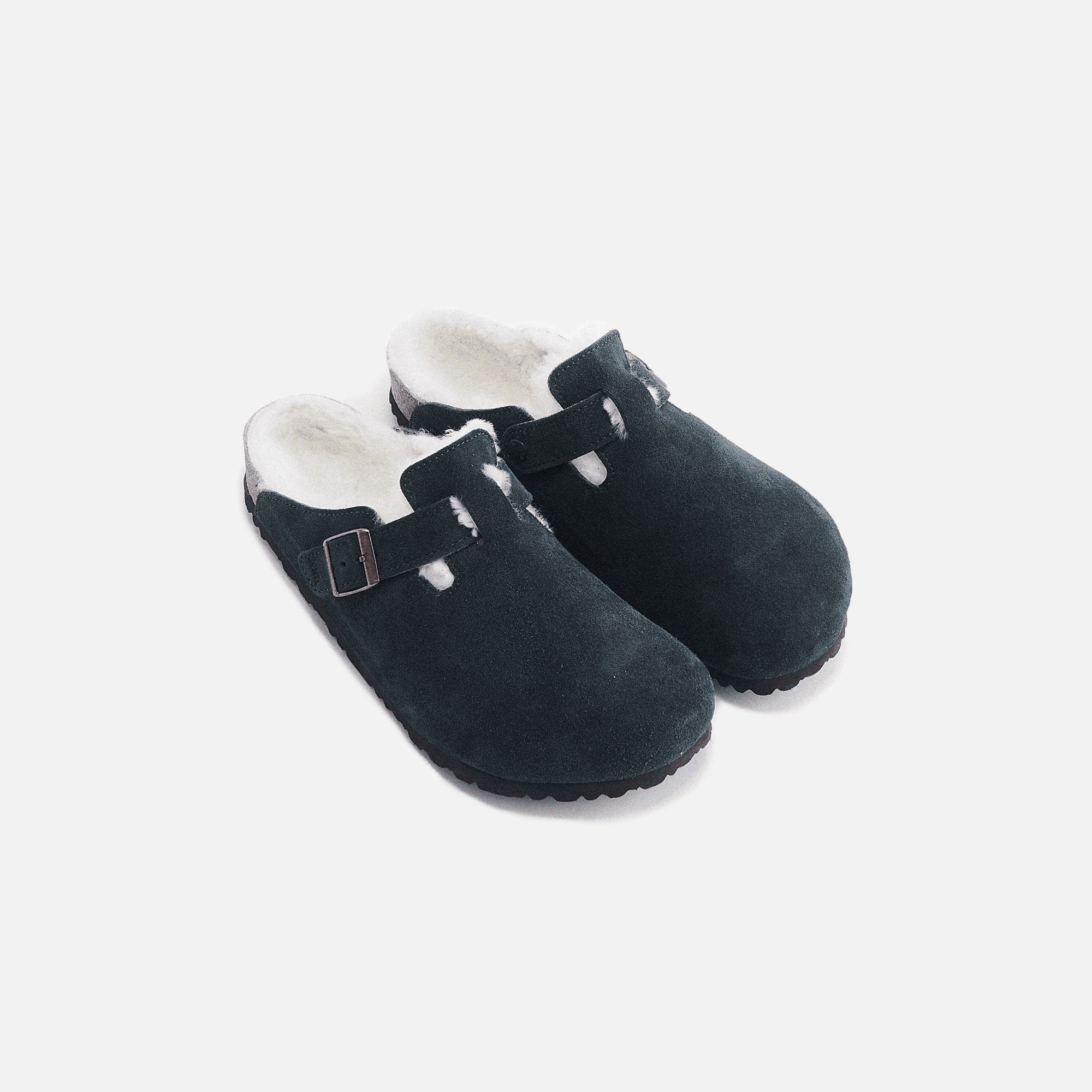 Kith Women for Birkenstock Boston Shearling - Scarab Green — Image 3