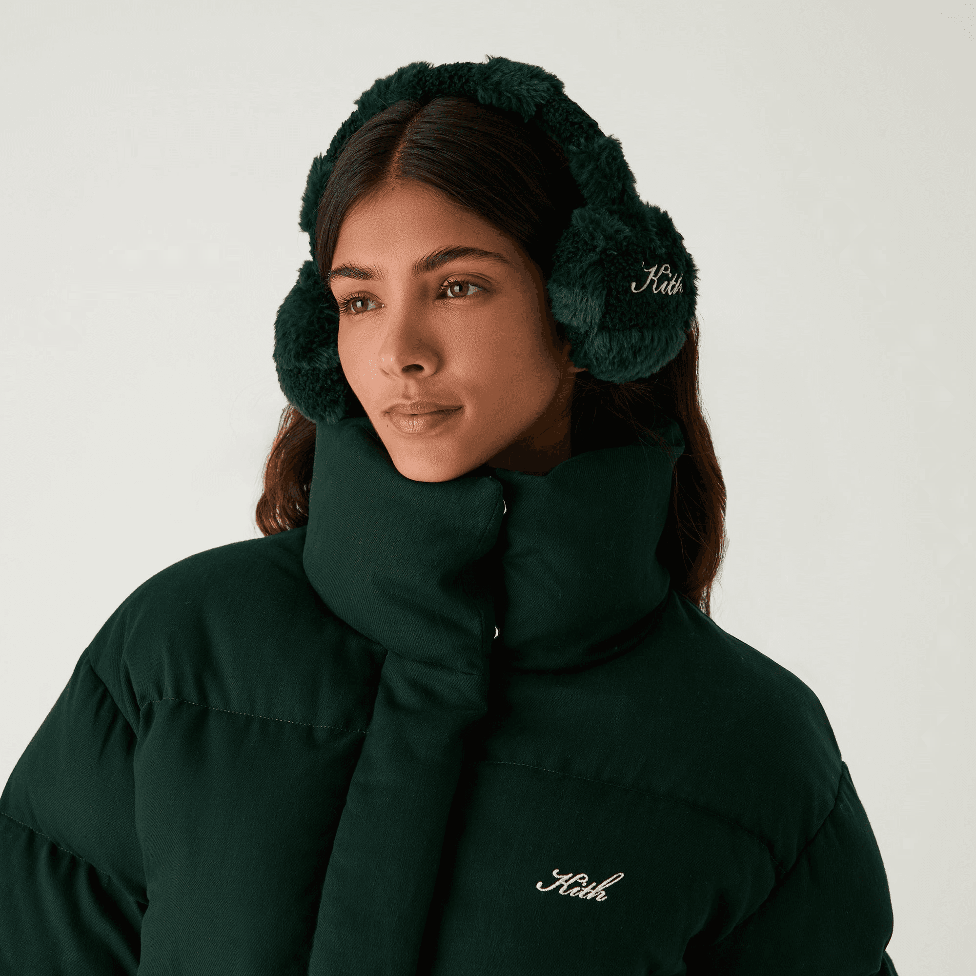 Kith Women Monogram Sherpa Ear Muff - Stadium — Image 3