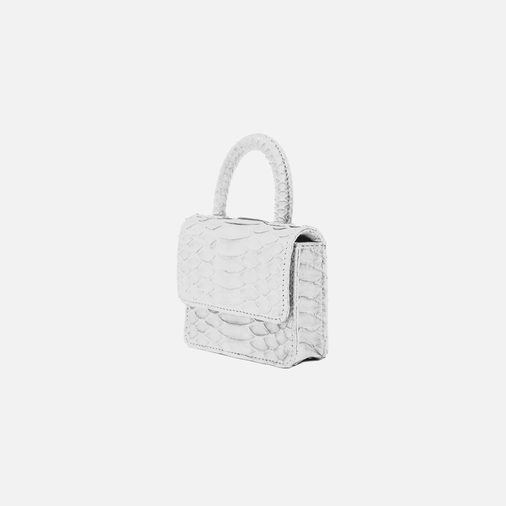 Gelareh Mizrahi Micro Mini Top Handle Bag - White Python — Image 2
