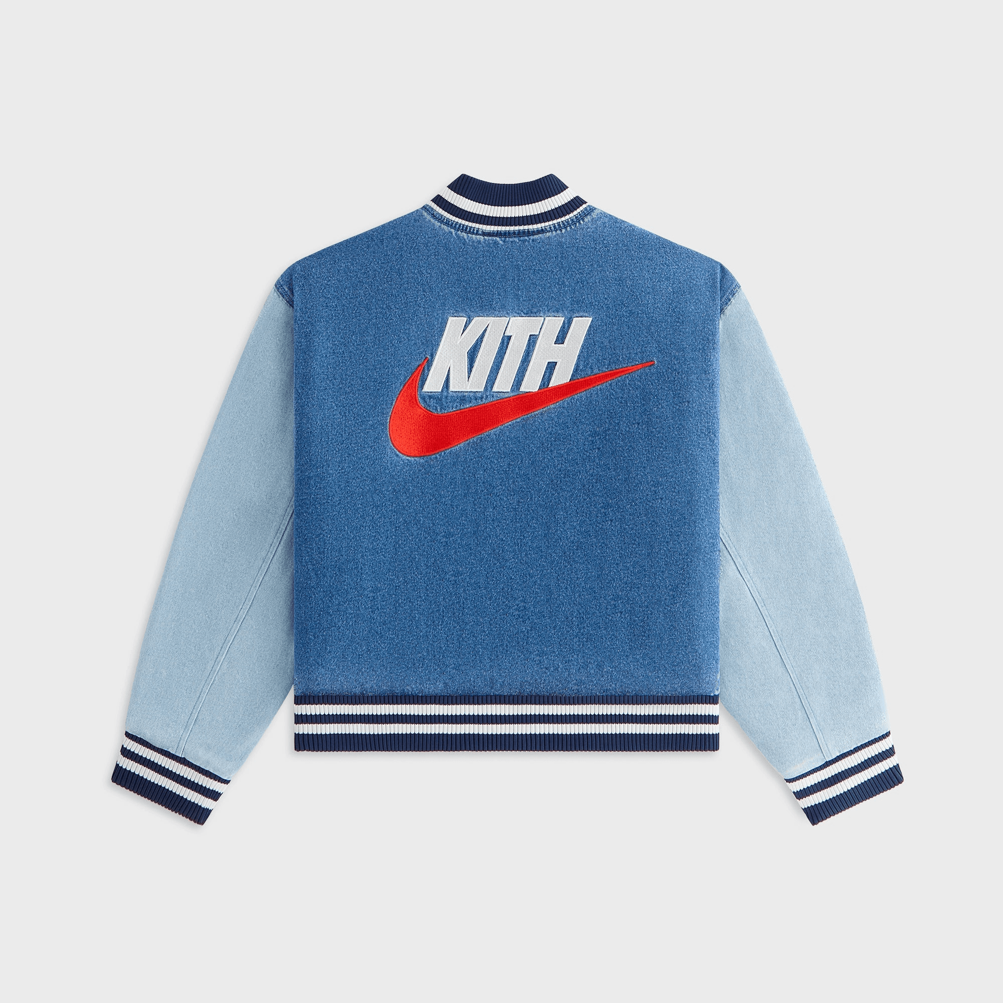 Kith Kids for Nike Denim Varsity Jacket - Mystic Navy — Image 4