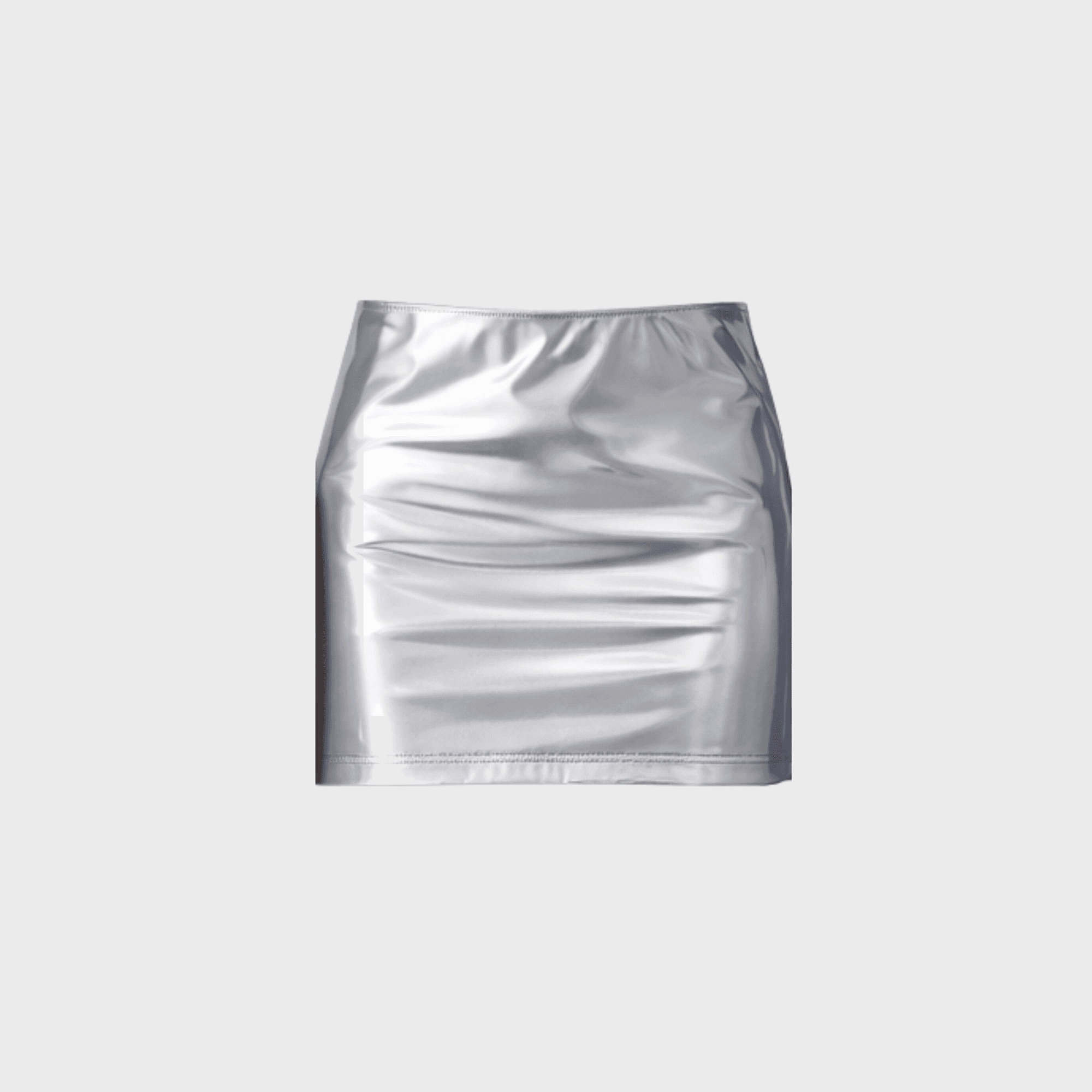 Naranja Furcado Latex Skirt - Silver - Image 1