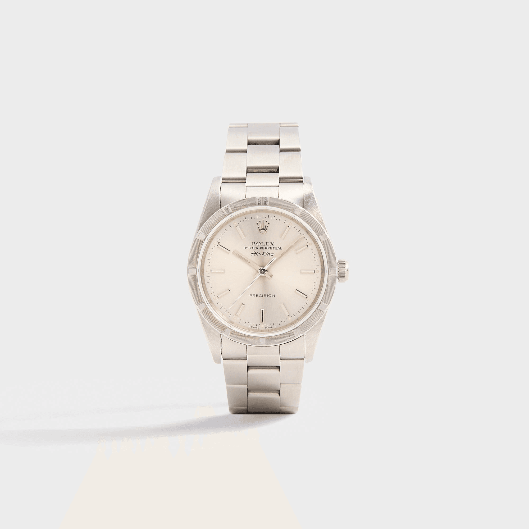 Wind Vintage Rolex Air-King Reference 14010 Silver Dial Unpolished - Silver