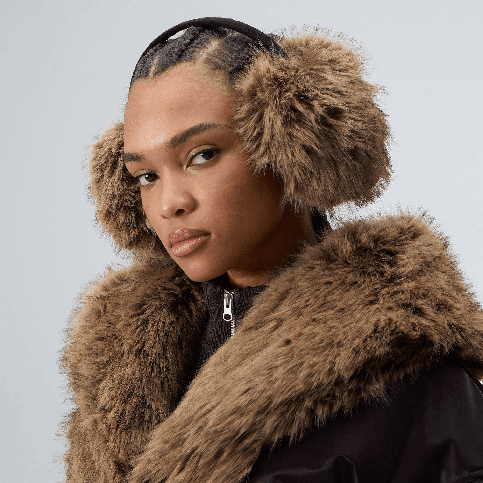 Kith Women Faux Fur Shaggy Ear Muff - Birch — Image 3