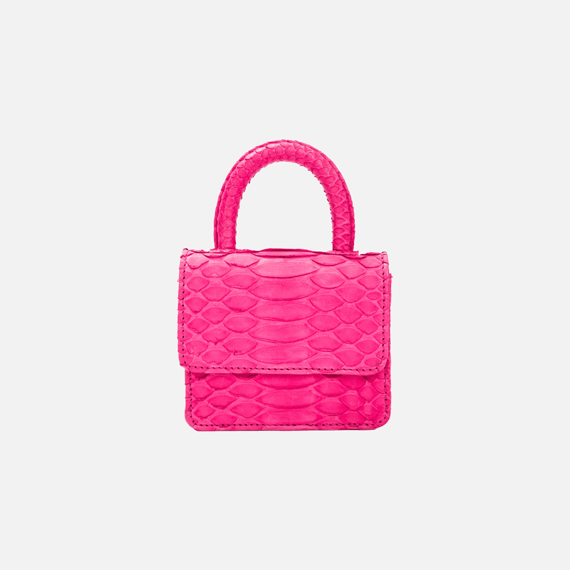 Gelareh Mizrahi Mico Mini Python Top Handle Bag - Hot Pink - Image 1