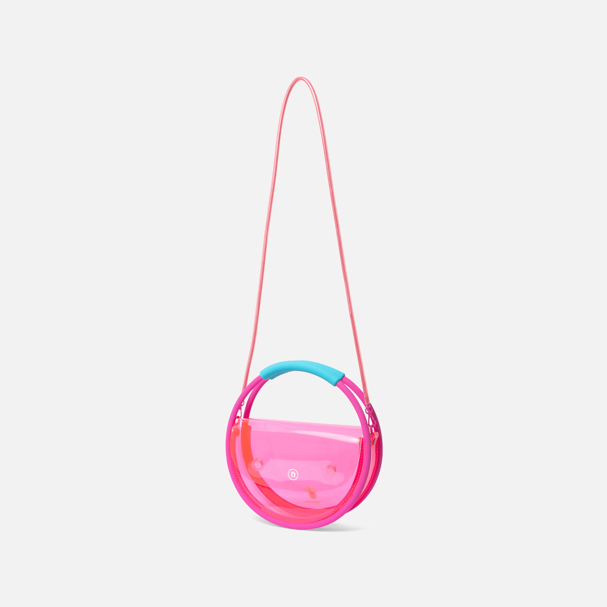 Nana-Nana Hoop PVC Bag Medium - Miami Heat Pink — Image 3