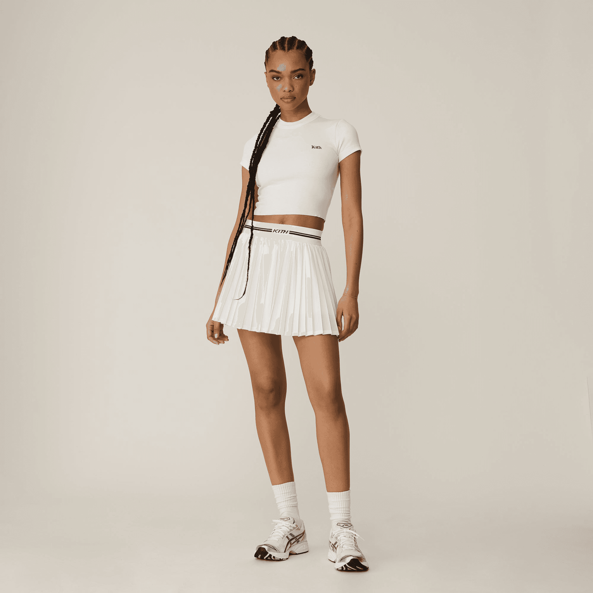 Kith Women Amaya II Pleated Skirt - White — Image 3