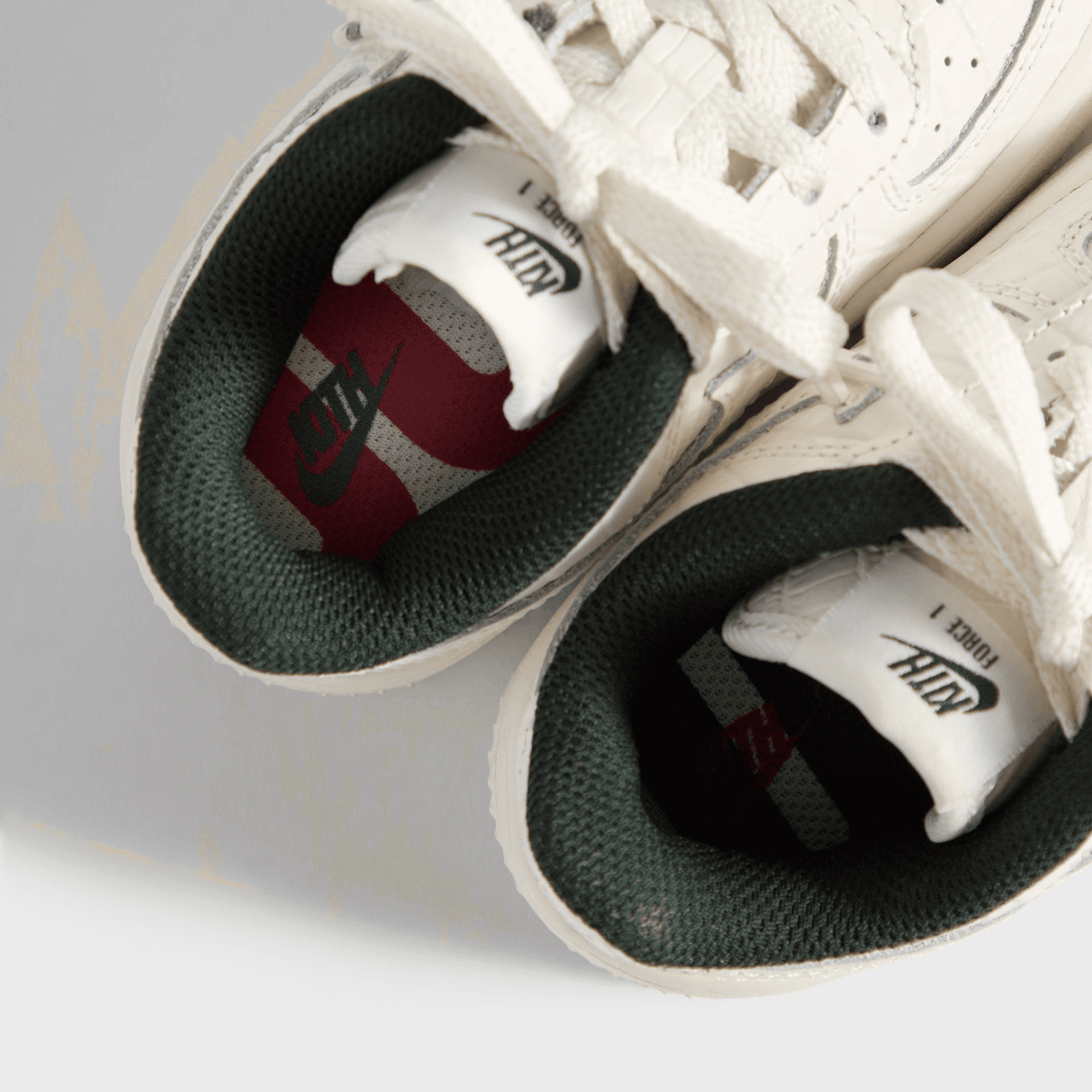 Kith for Nike TD Air Force 1 - Phantom / Black Spruce / Varsity Red — Image 2
