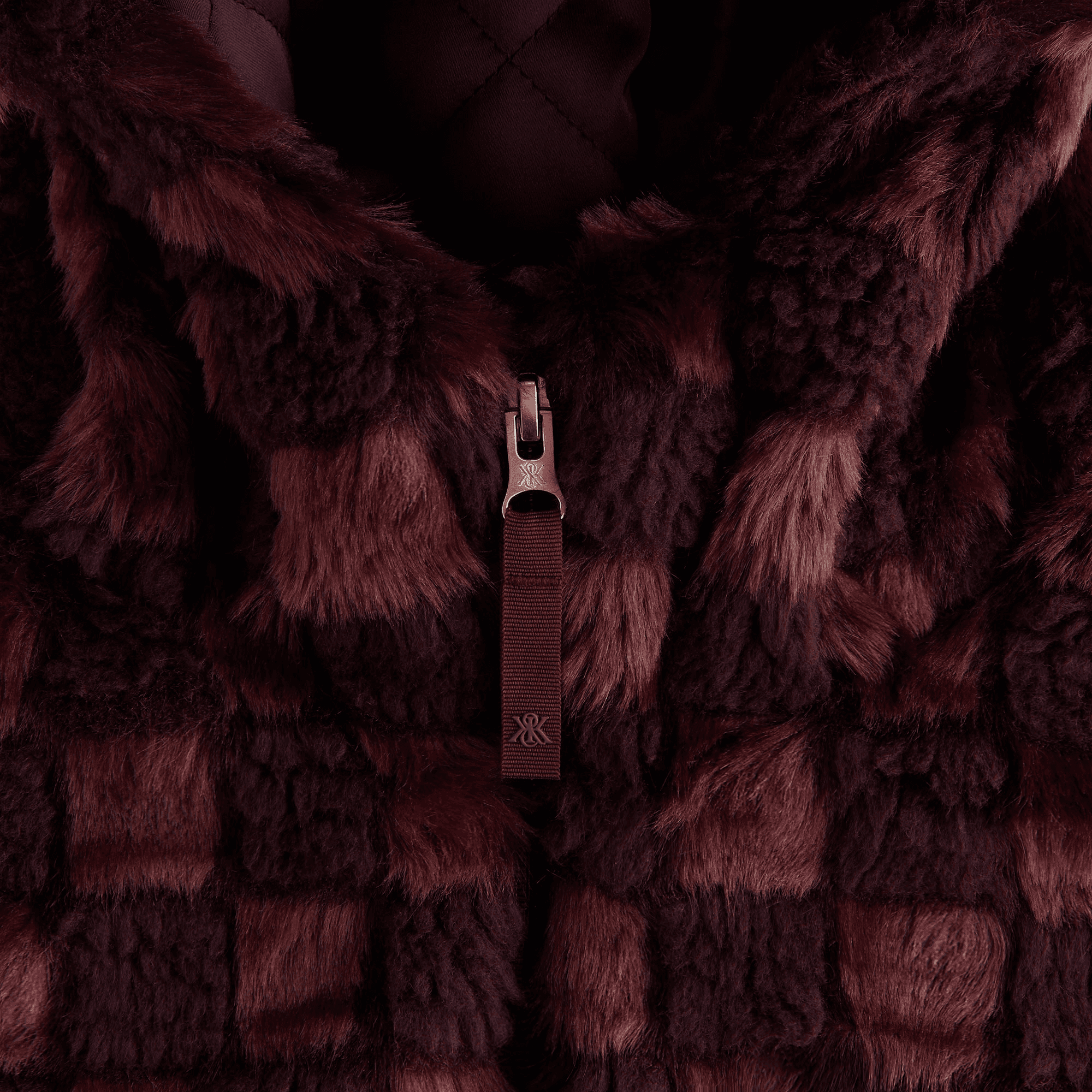 Kith Women Toshi Checked Teddy Bomber - Magma — Image 3