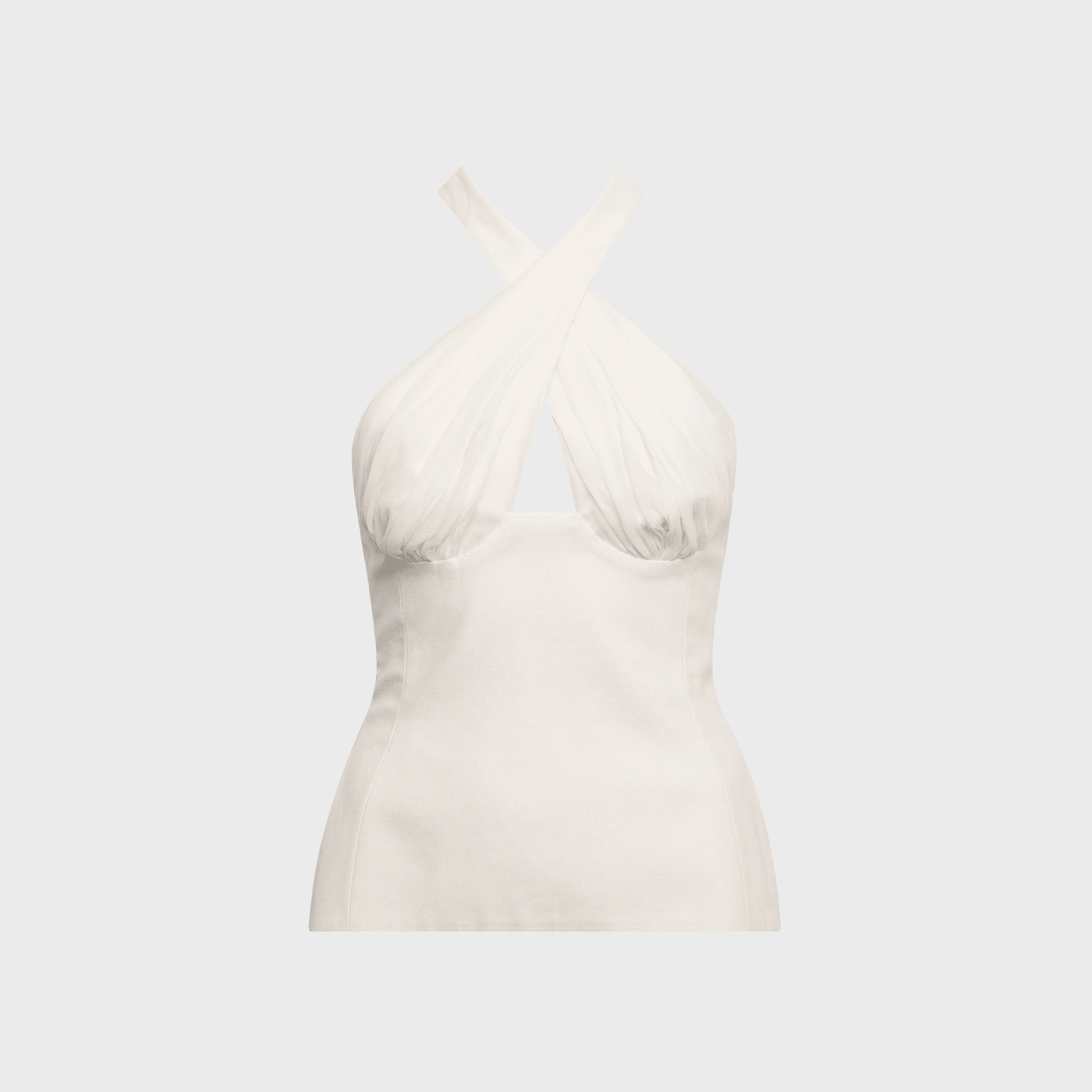 Tae Park Sculpted Halter Top - White - Image 1