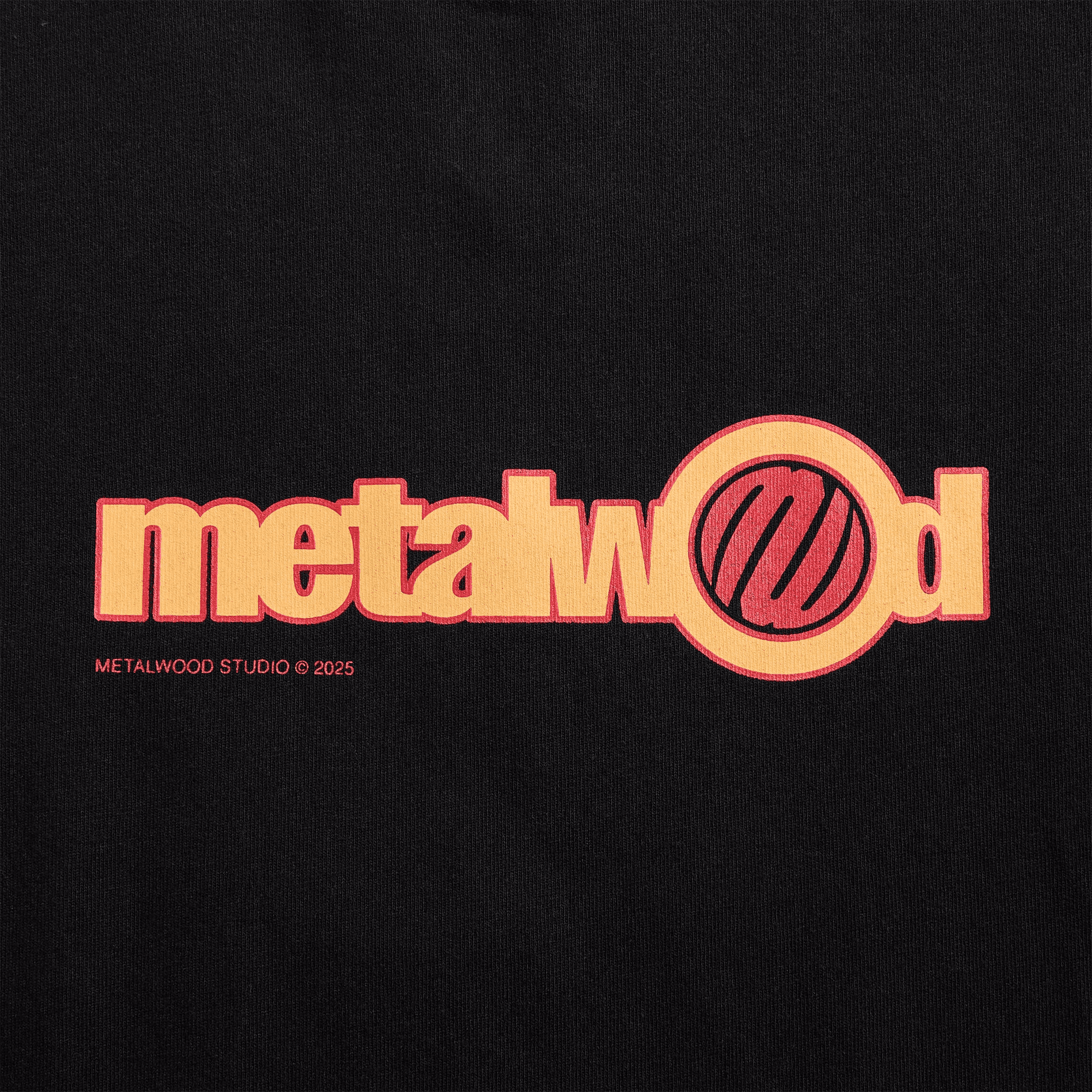 Metalwood Word Long Sleeve Tee - Black — Image 2