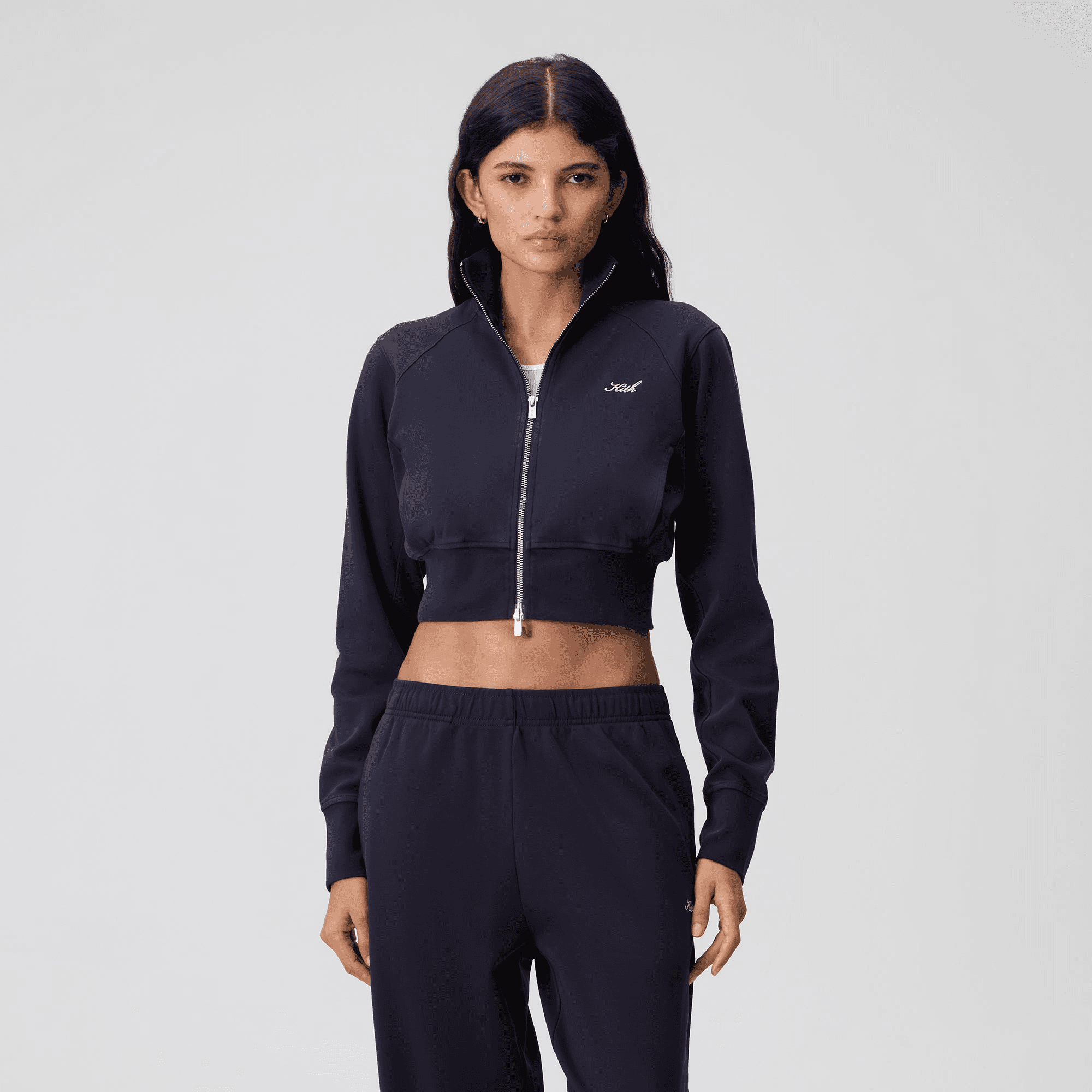 Kith Women Davin Cropped Track Zip - Ink — Image 4