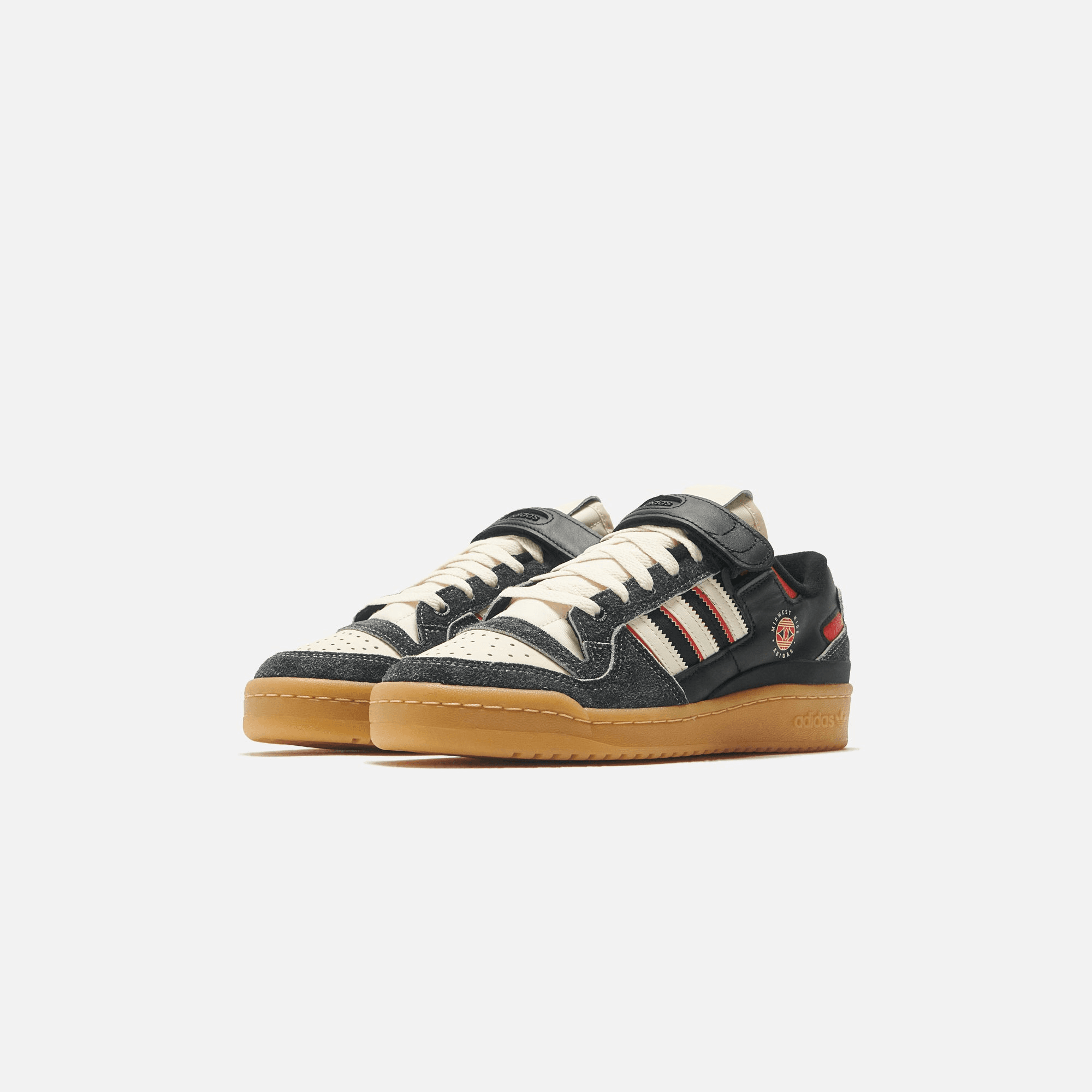 adidas Consortium Forum 84 Lo x Midwest Kids - Black / Off White / Red — Image 6