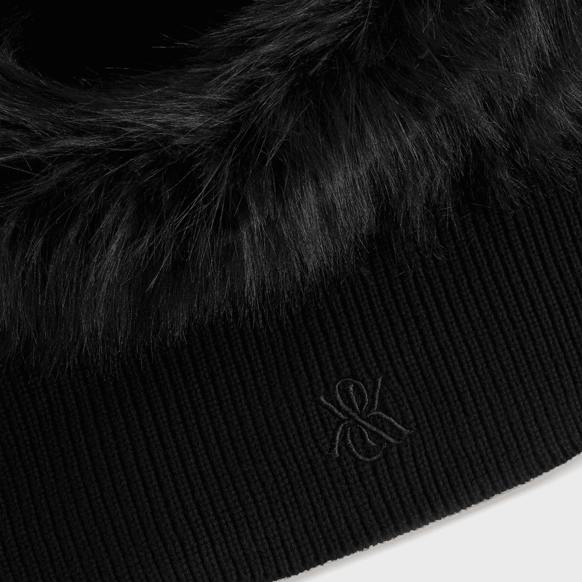 Kith Women Sweater Knit Lined Balaclava Hood - Black — Image 2