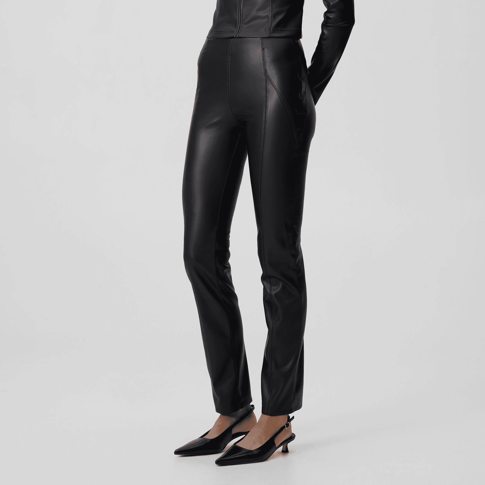 Kith Women Sora II Faux Leather Pant - Black — Image 4
