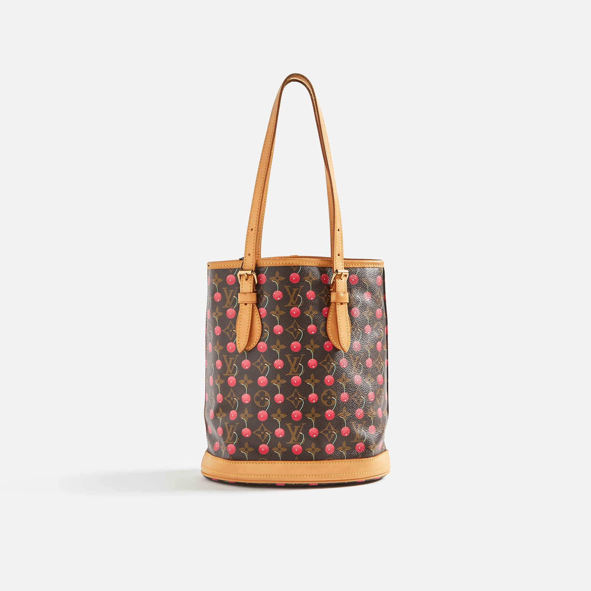 WGACA Louis Vuitton x Takashi Murakami Cherry AB Bucket Petite Bag - Brown