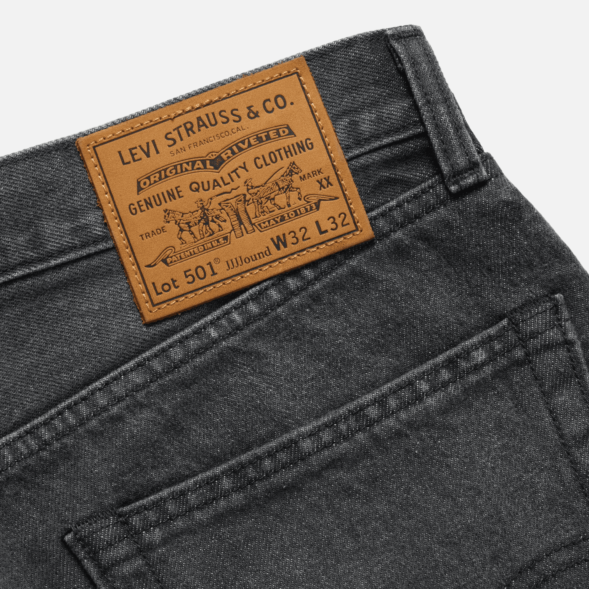 Levi's x JJJJound 501 '93 Jean - Dark Grey Stone — Image 4
