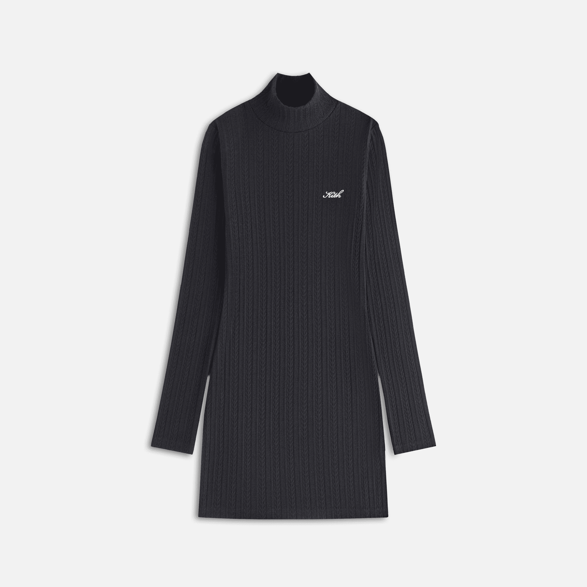 Kith Women Brier Pointelle Turtleneck Mini Dress - Black