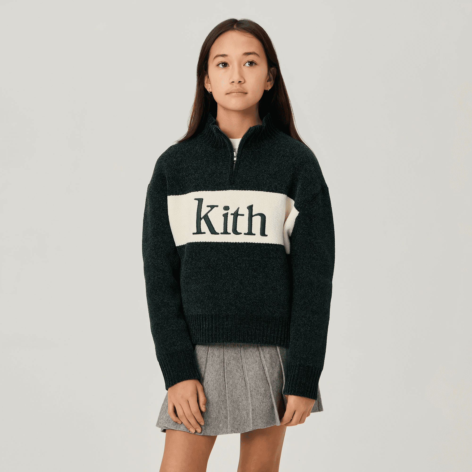 Kith Kids Color-Block Chenille Hunter Quarter Zip - Stadium — Image 6