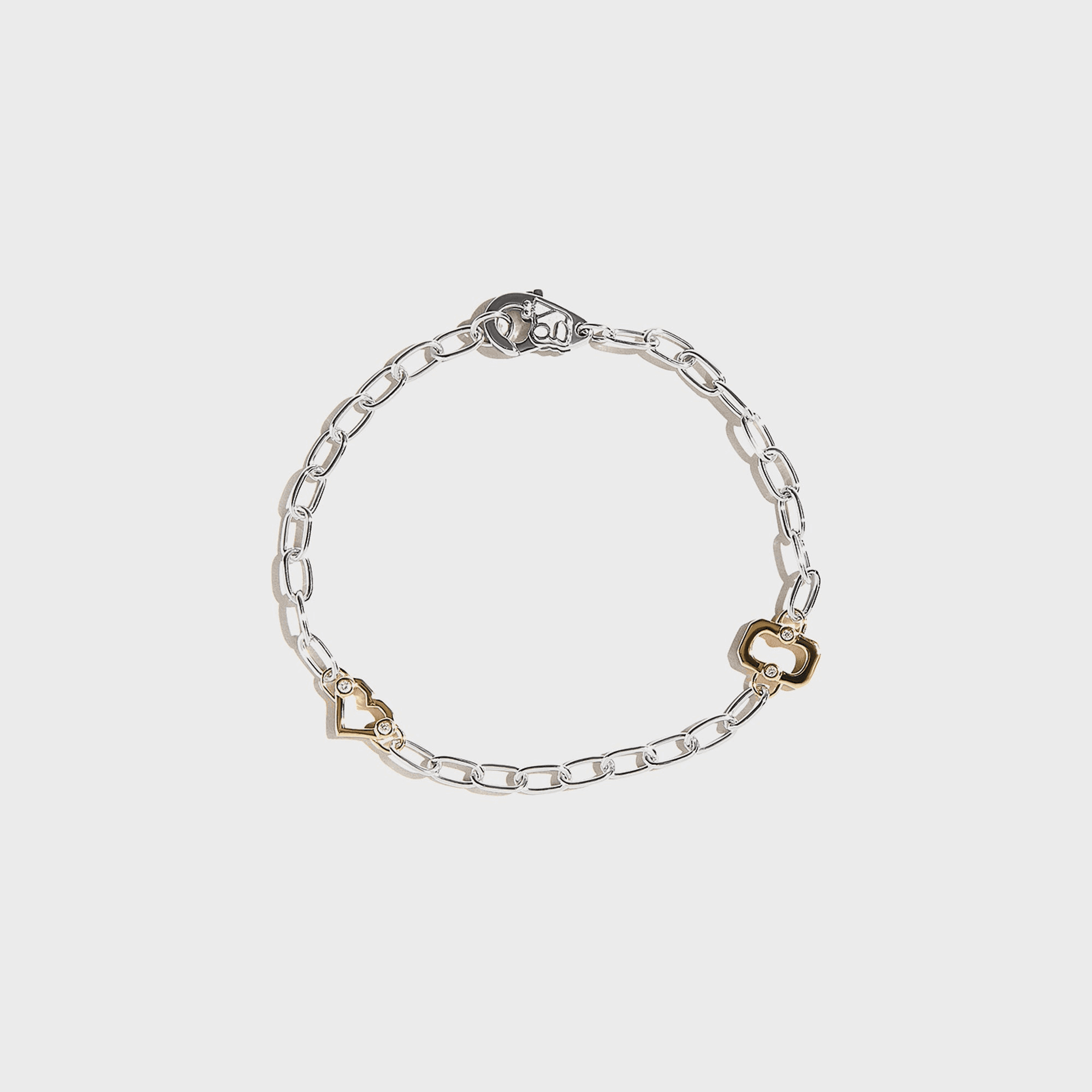 Greg Yuna Thick Umlaut Heart Bracelet - Silver / Gold
