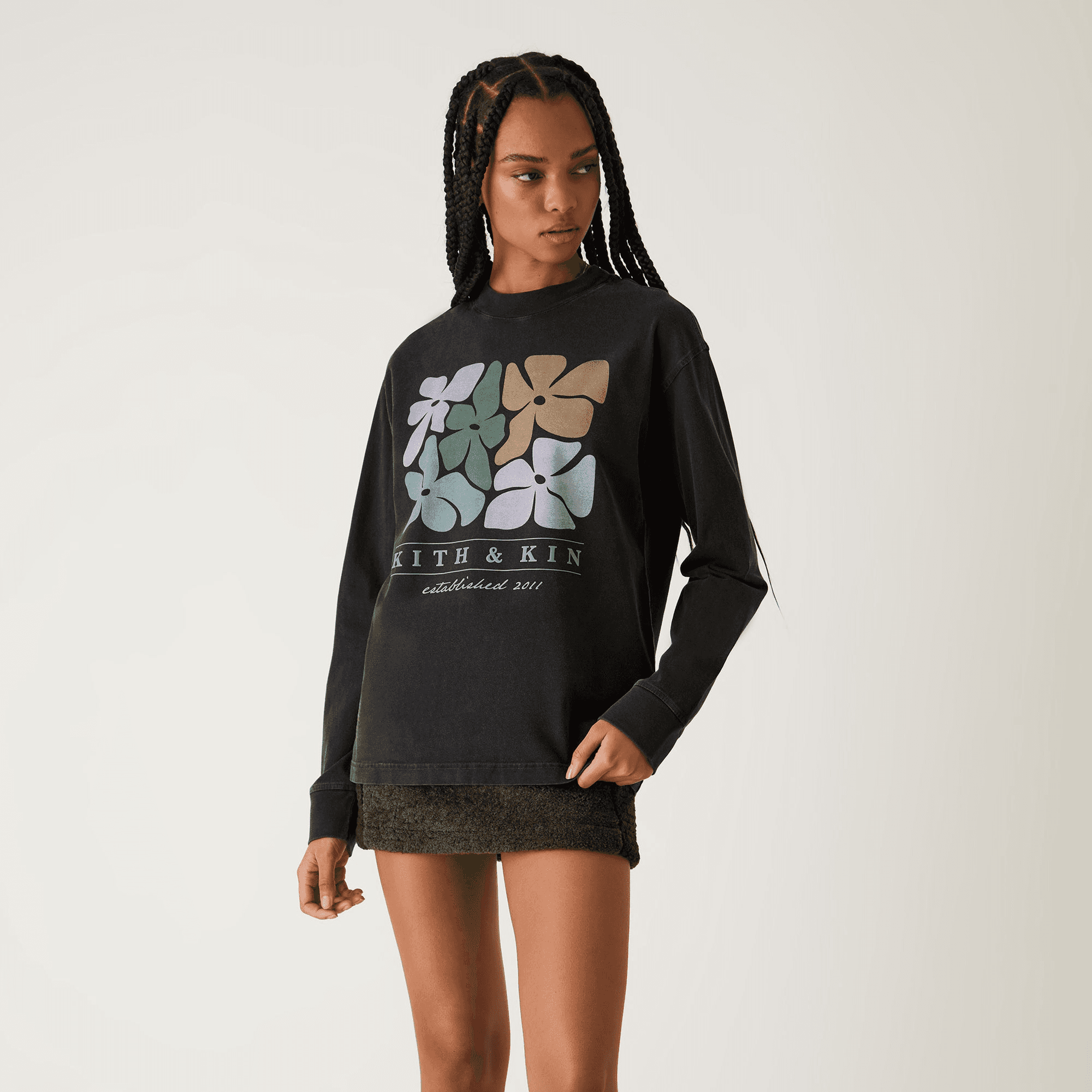 Kith Women Kith & Kin Floral Oversized Sonoma Long Sleeve - Black — Image 5
