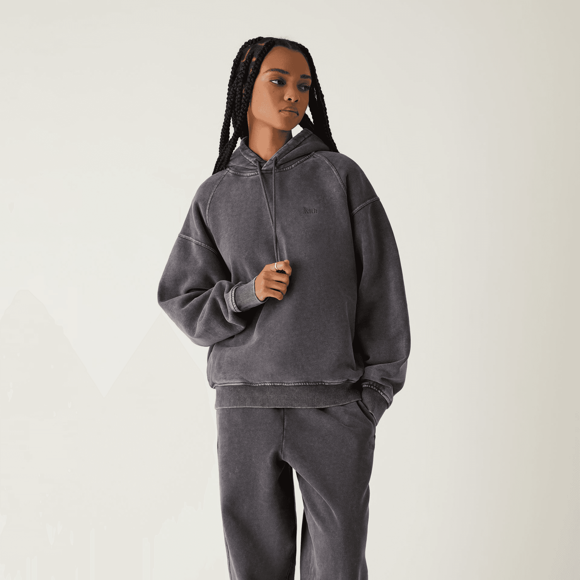 Kith Women Maverick Sueded Hoodie - Black — Image 7