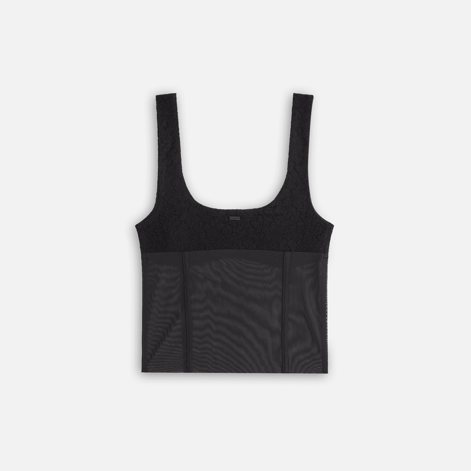 Kith Women Liyah Plush Lace Mesh Tank - Black — Image 5
