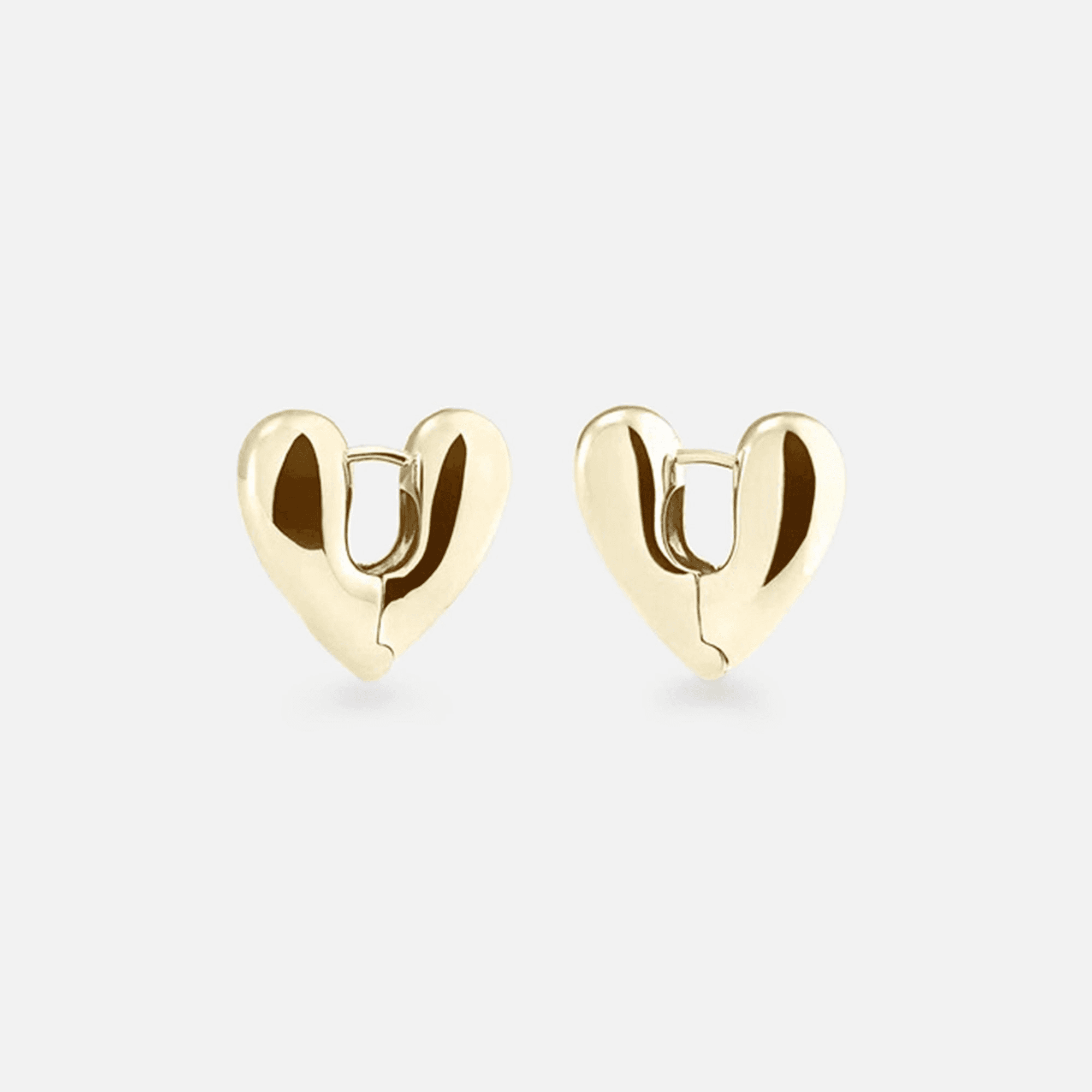Annika Inez Small Heart Hoops - Gold - Image 1