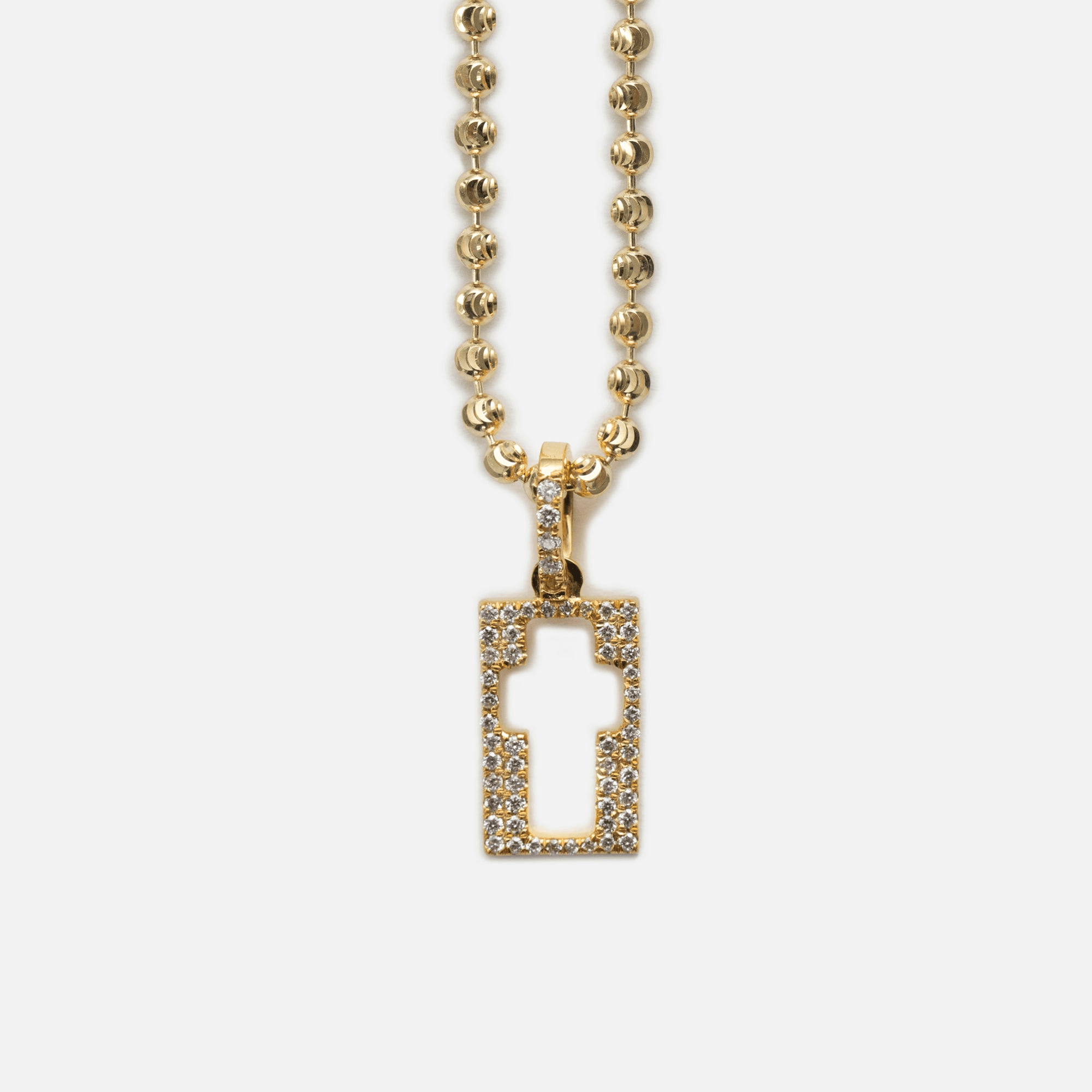 Greg Yuna Cookie Cutter Cross Pendant Necklace - Yellow Gold