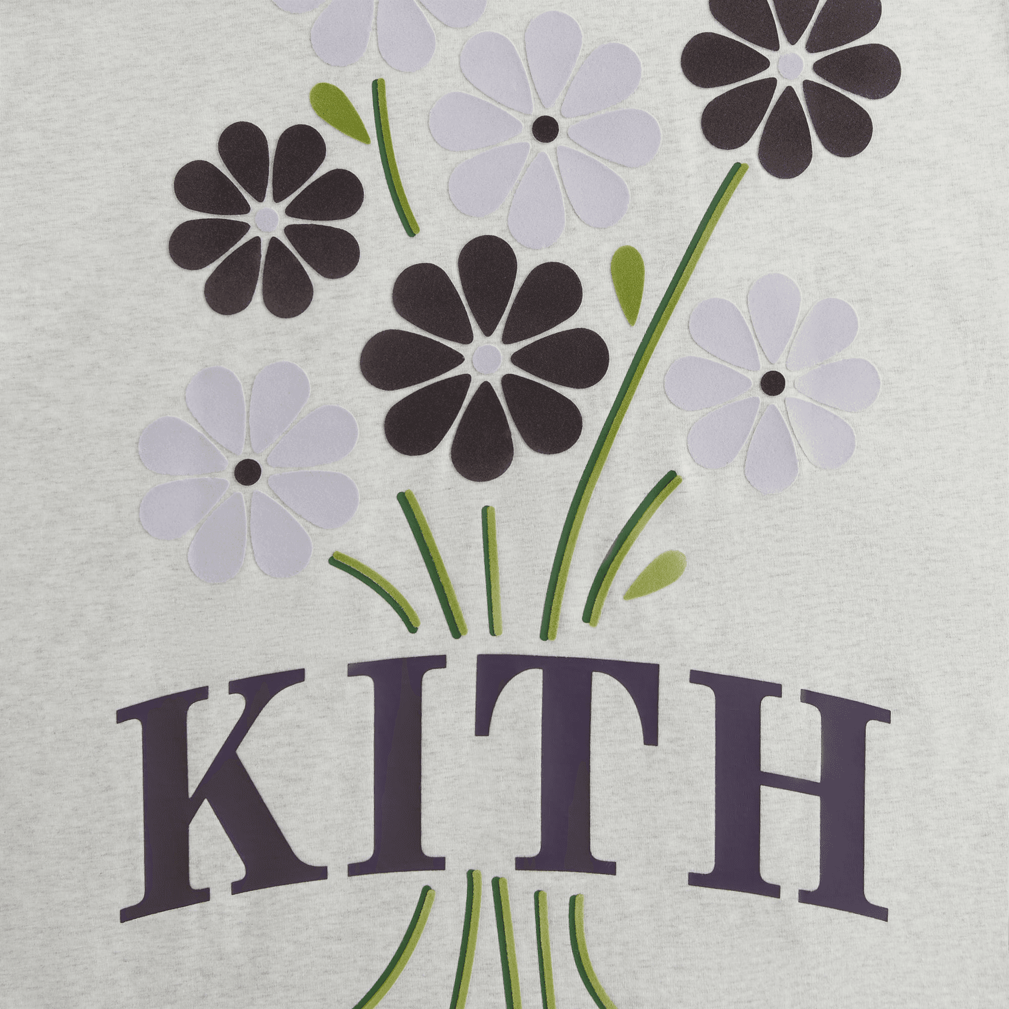 Kith Women Flocked Bouquet Vintage Tee - Light Heather Grey — Image 3