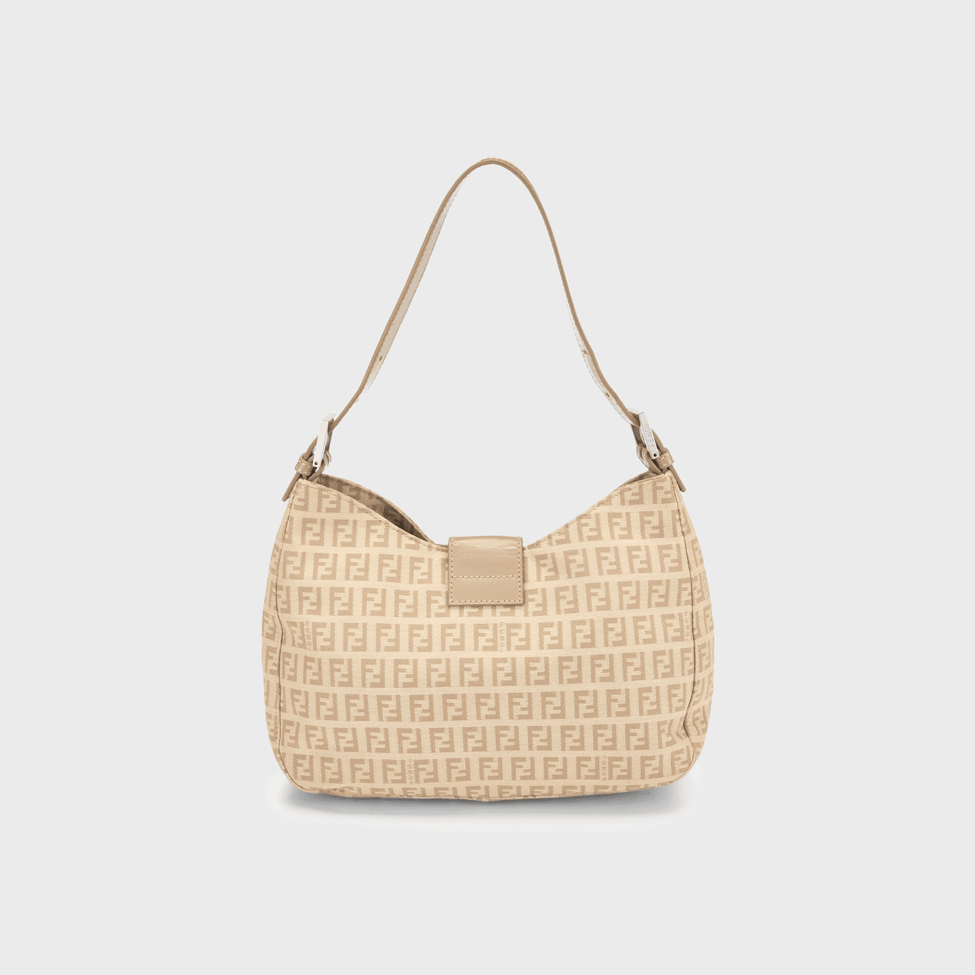 WGACA Fendi Zucchino Canvas Shoulder Bag - Beige — Image 2