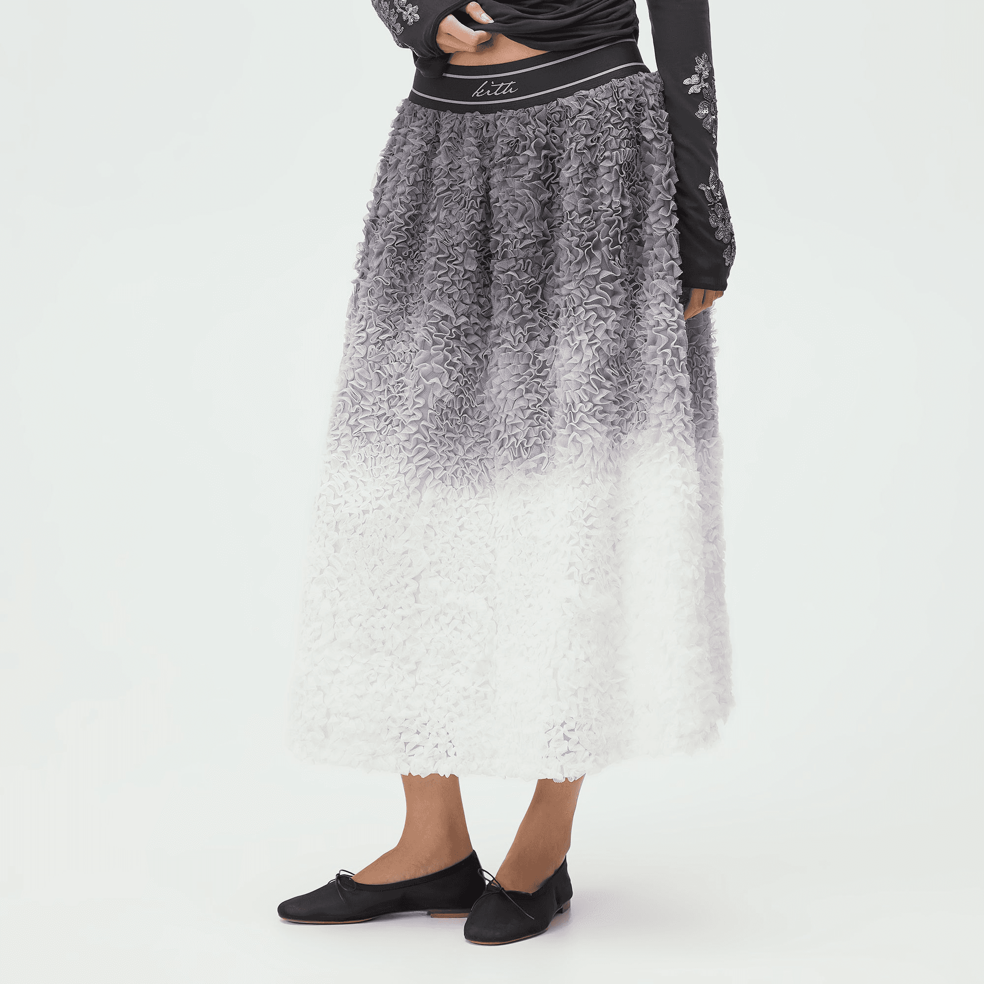 Lisa for Kith Women Rina Ombre Ruffle Midi Skirt - Multi — Image 4