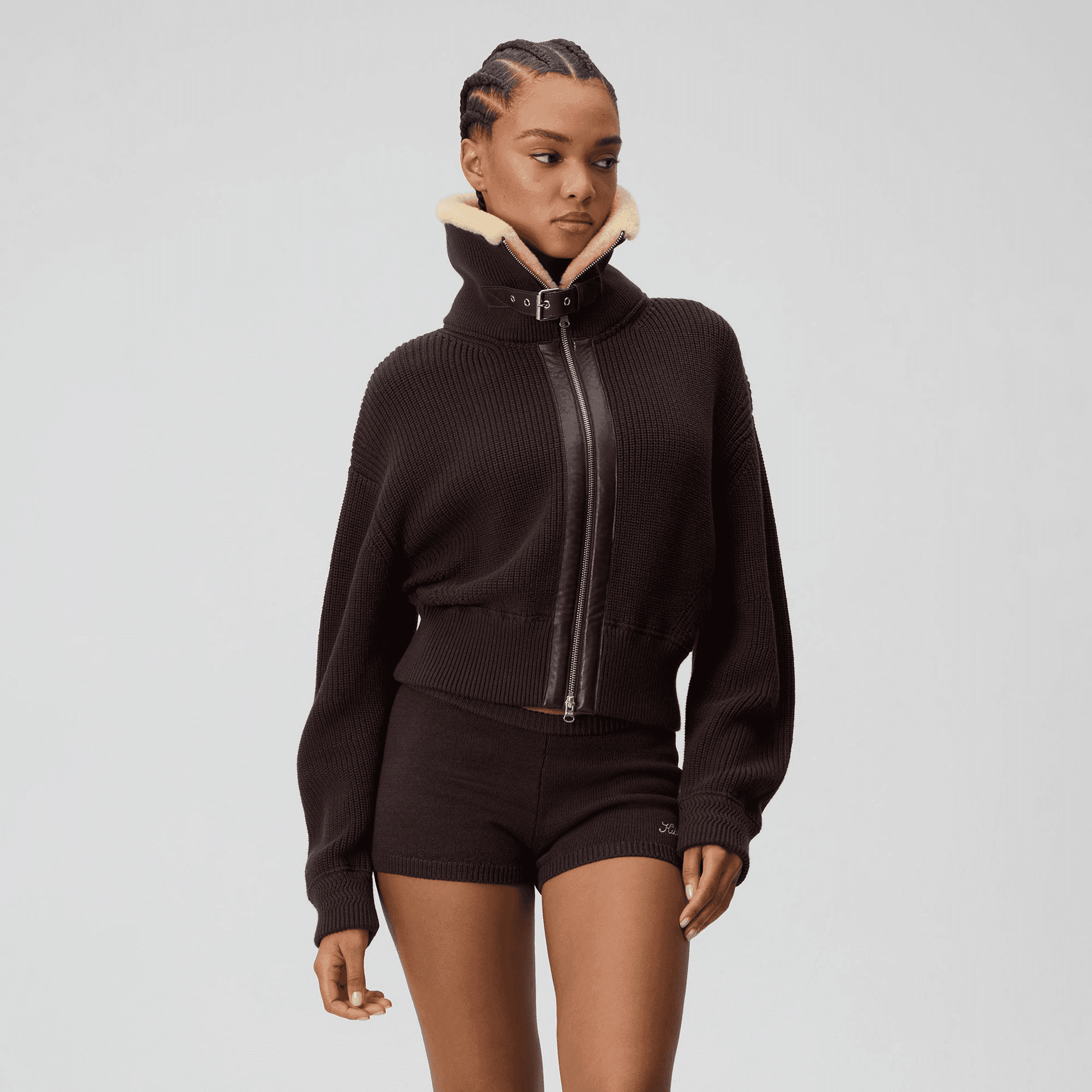 Kith Women Harten Aviator Sweater Jacket - Incognito — Image 7