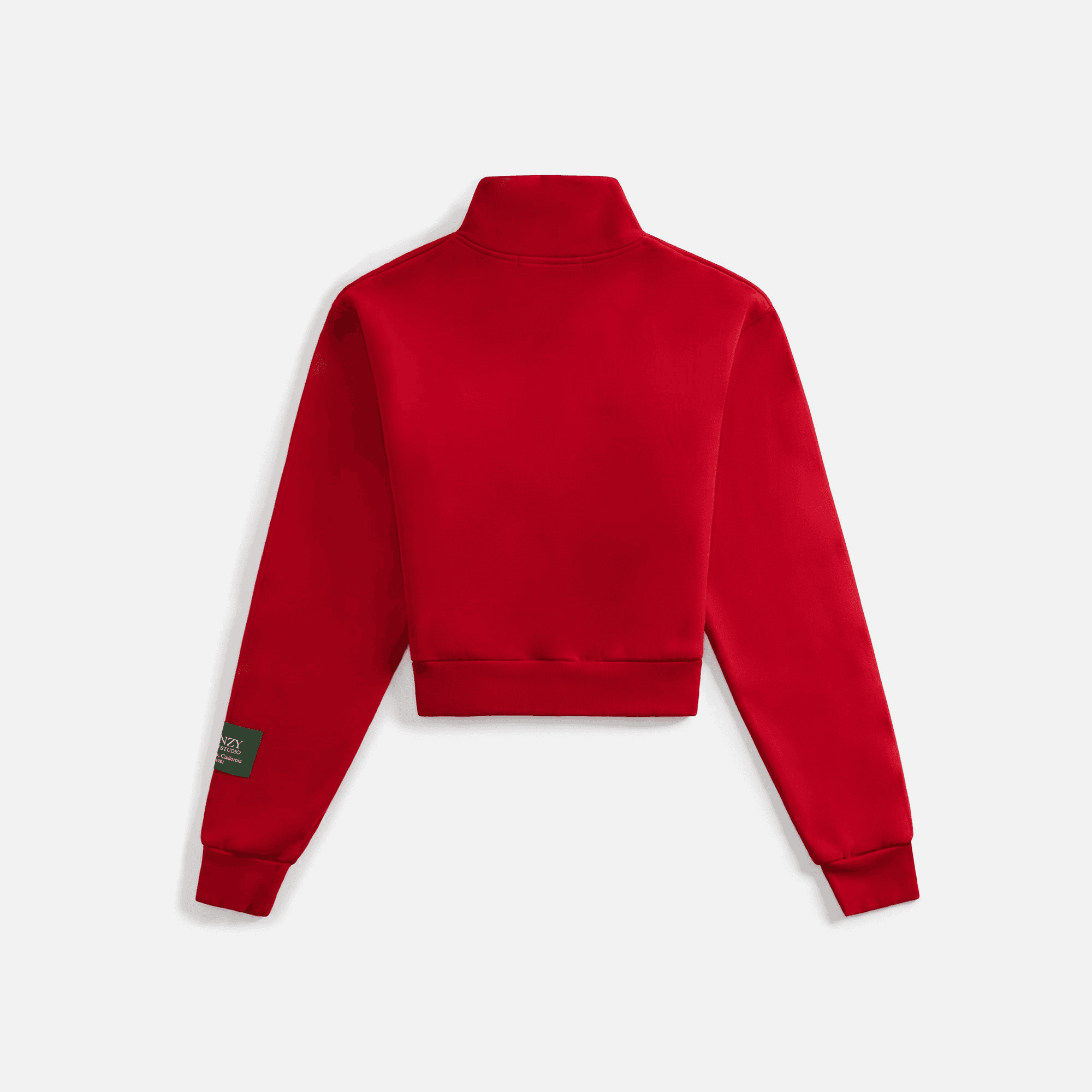 Danzy Cropped Quarter Zip Sweatshirt - Red — Image 2