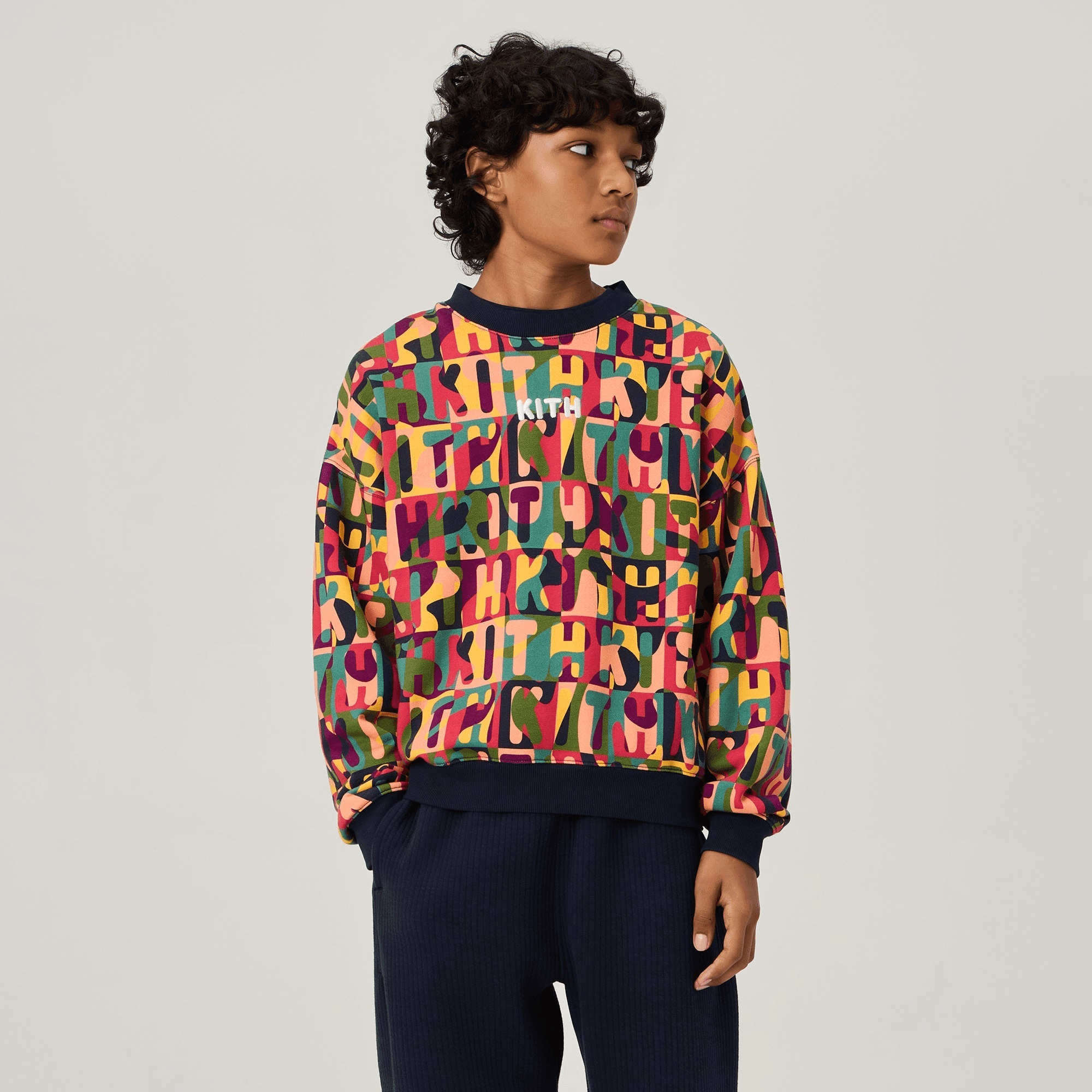 Kith Kids Printed Monogram Nelson Crewneck Sweatshirt - Nocturnal — Image 5