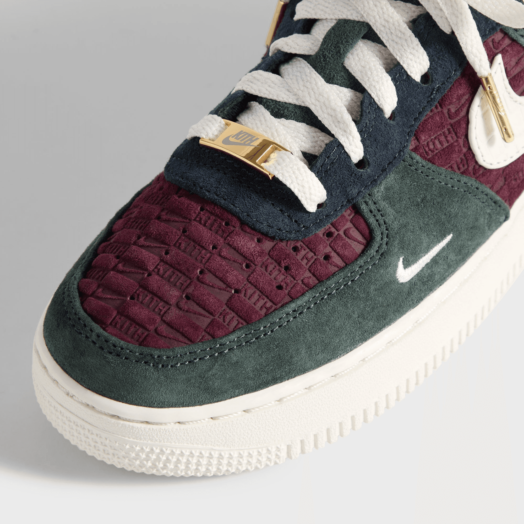 Kith for Nike GS Air Force 1 Low Lace - Night Maroon / Phantom — Image 2