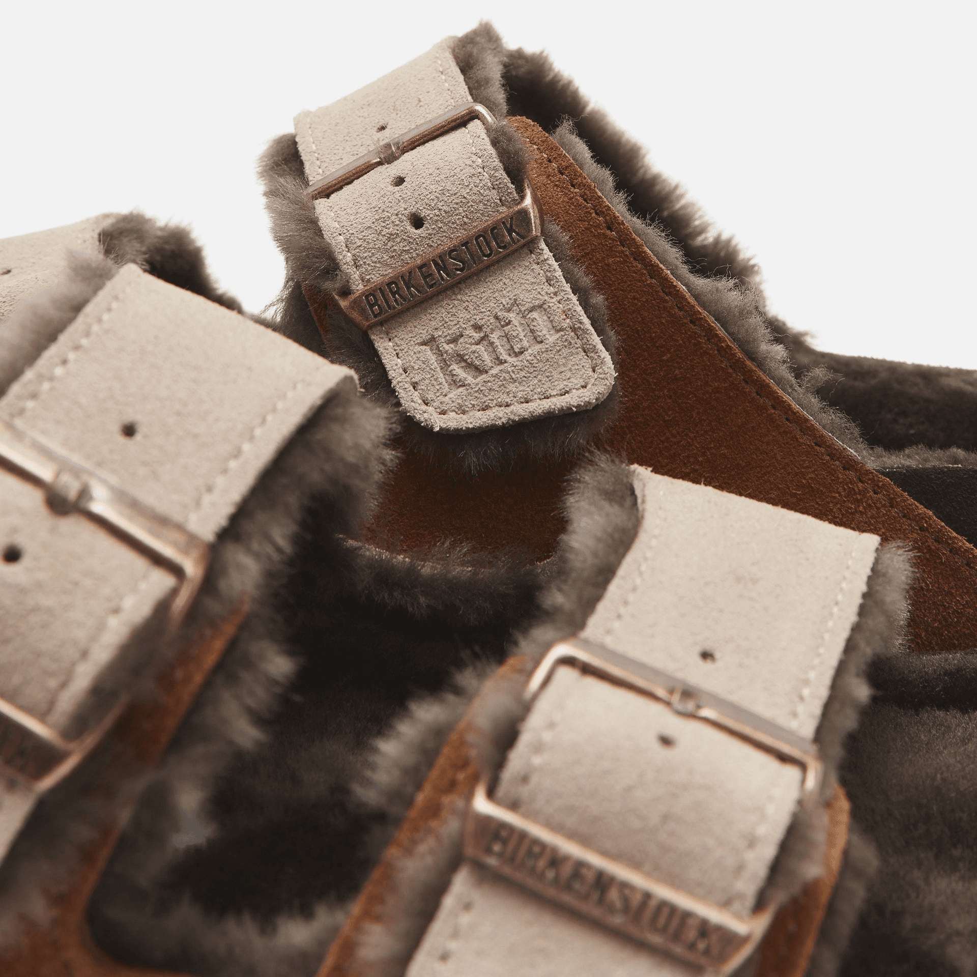 Kith Women for Birkenstock Arizona Shearling - Mink / Dark Brown — Image 3