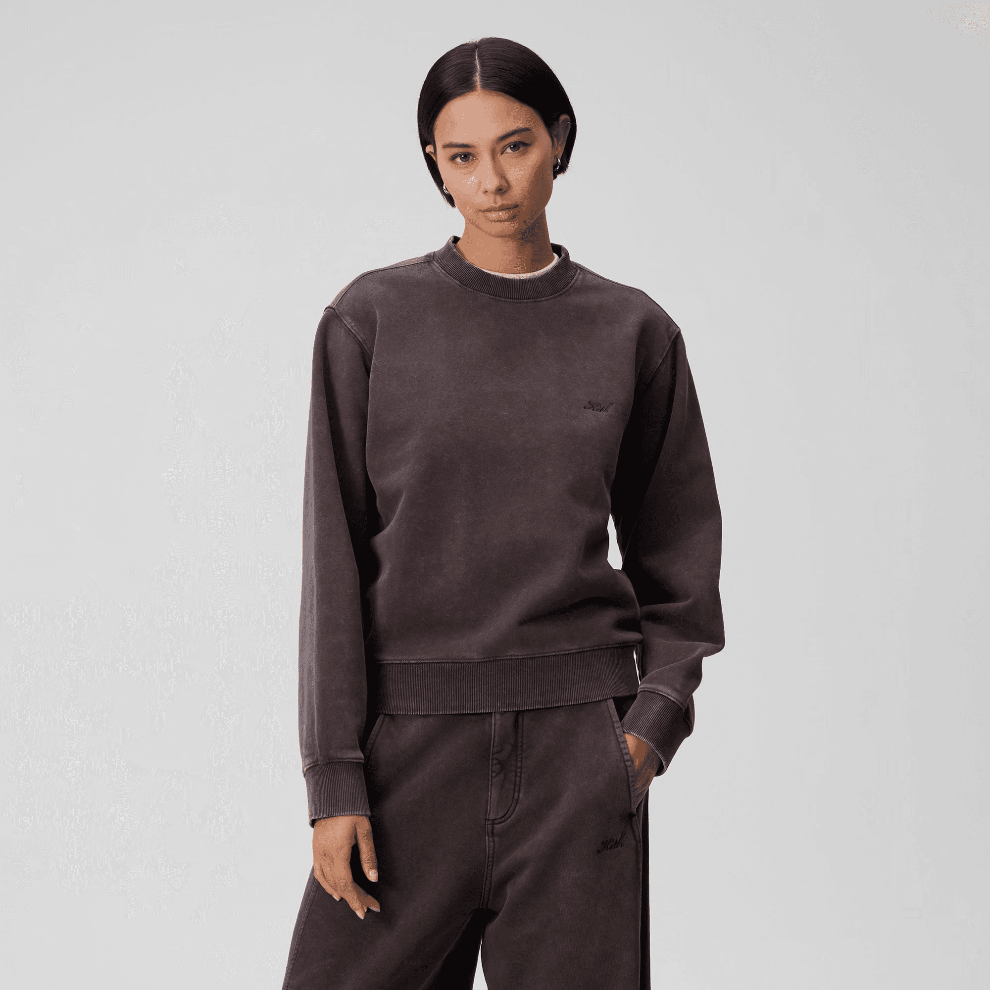 Kith Women Ashwin Sueded Crewneck - Shade — Image 5