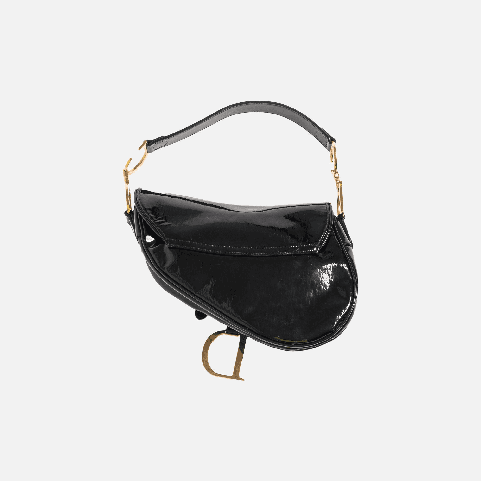 Dior Oblique Saddle Bag -  Black Patent — Image 5