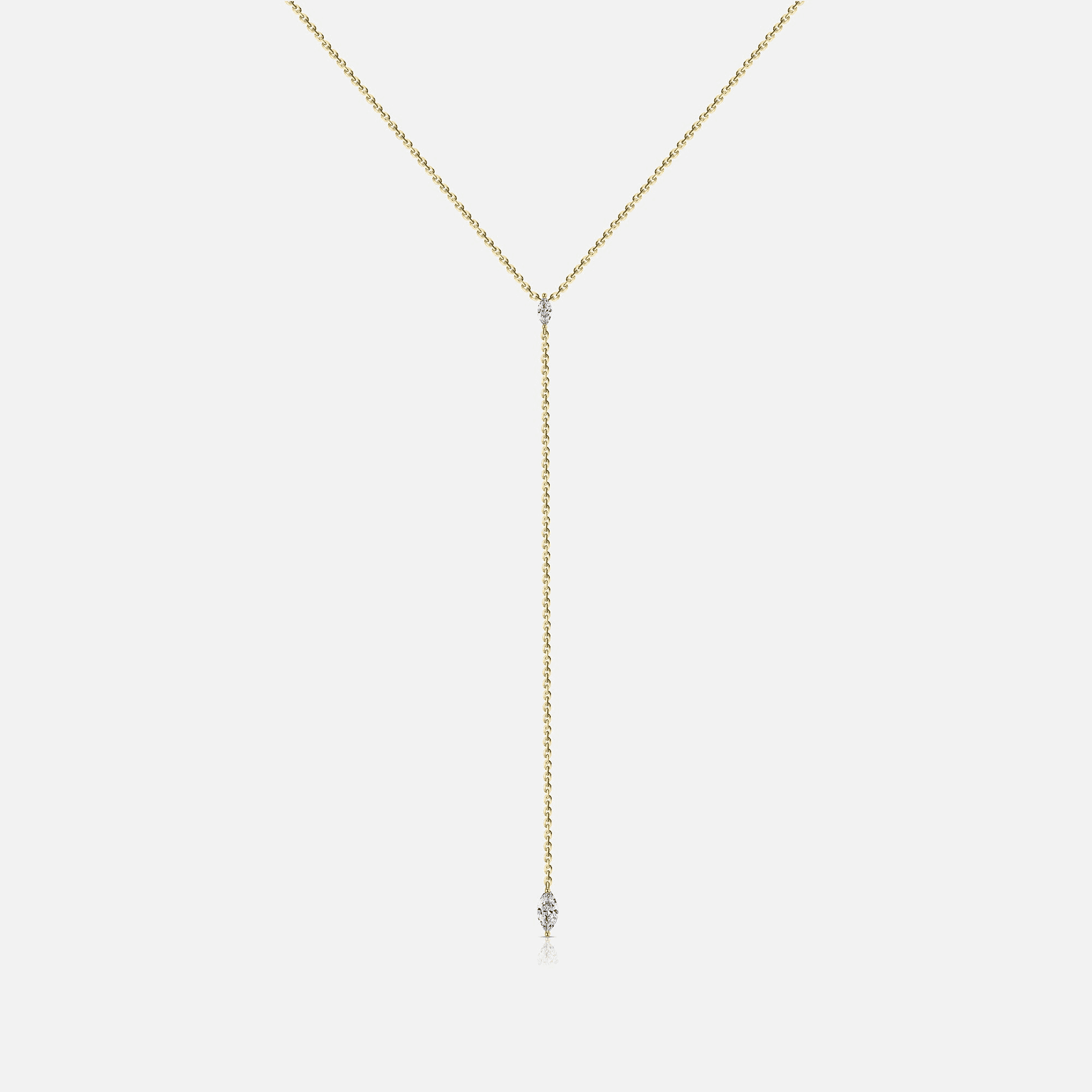 Isa Grutman Marquis Lariat Necklace 14K Gold - Yellow Gold — Image 2