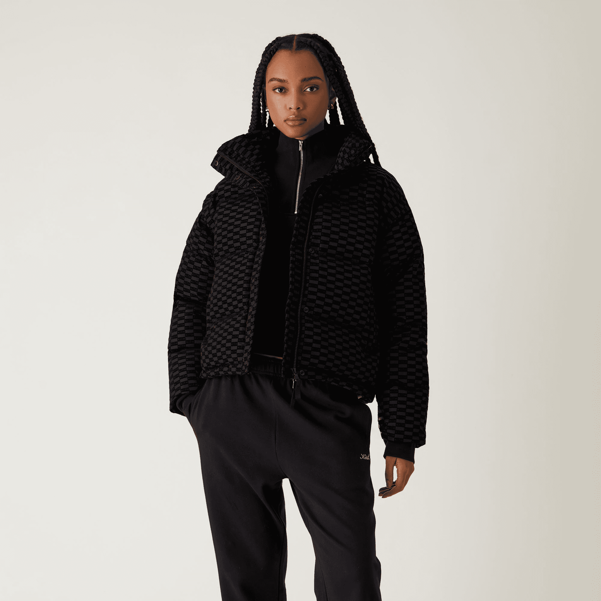 Kith Women Wynne Monogram Convertible Puffer - Black — Image 7