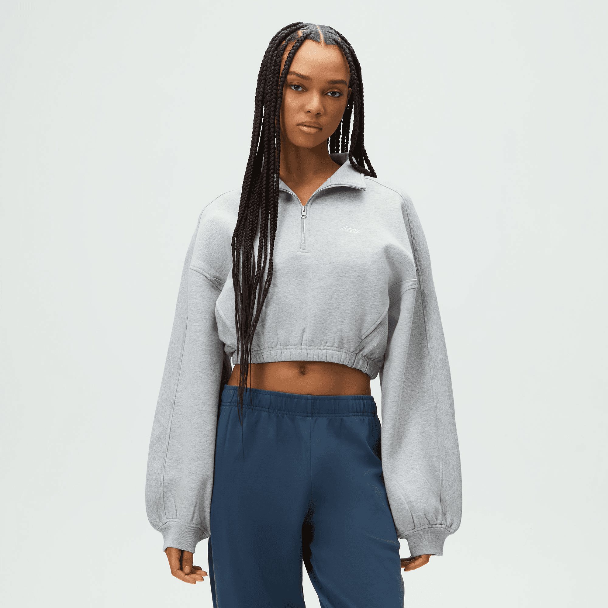 Kith Women Blair Quarter Zip - Cool Heather Grey — Image 4