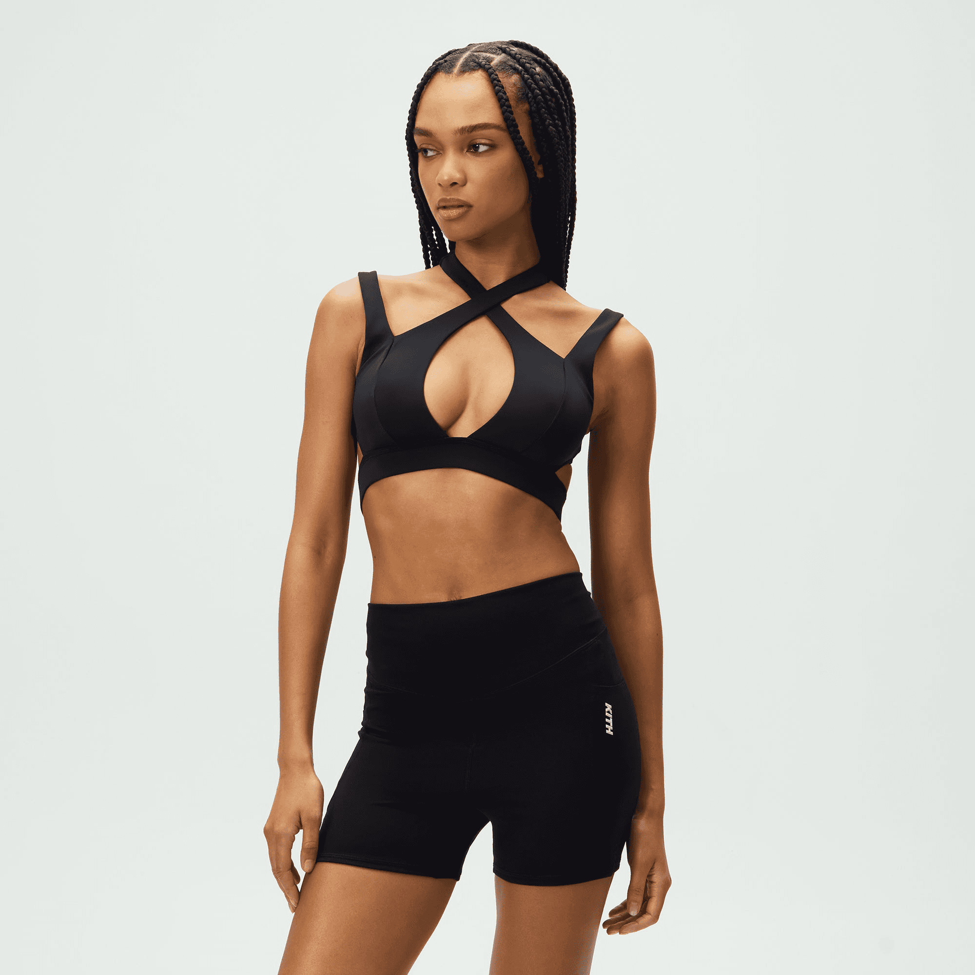 Kith Women Enhance Cross Halter Bra - Black — Image 5