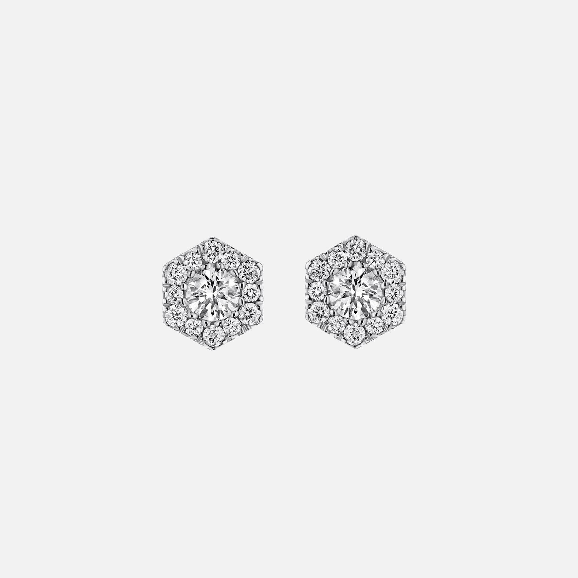 VL Cepher Lierne Large Stud Earrings - White Gold