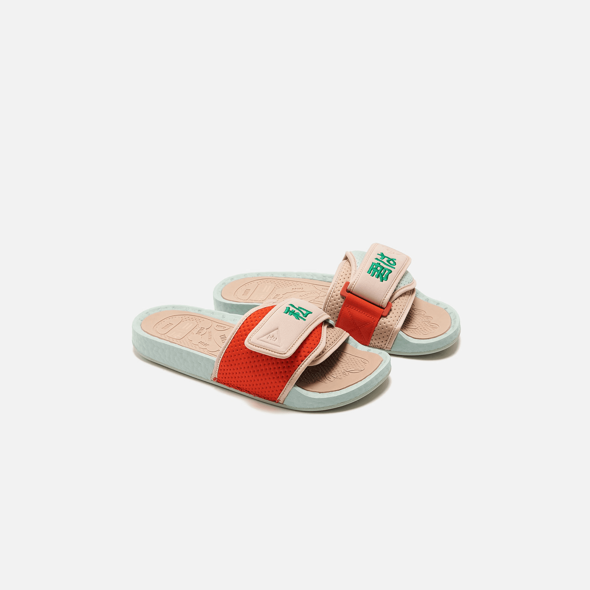 adidas Consortium x Pharrell x NIGO Chancletas HU - Green Tint / Clay Brown / Pale Nude — Image 7