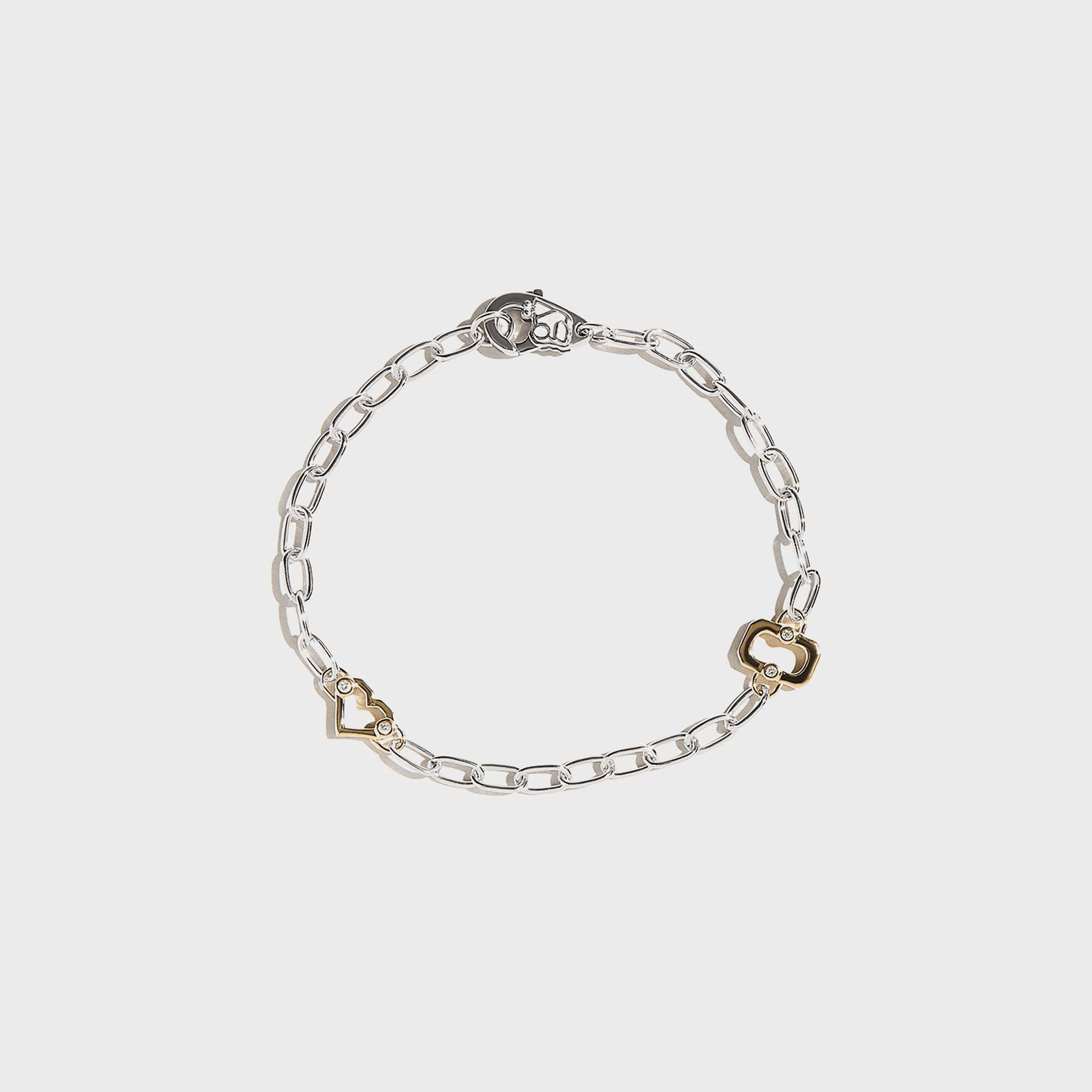 Greg Yuna Thick Umlaut Heart Bracelet - Silver / Gold — Image 2