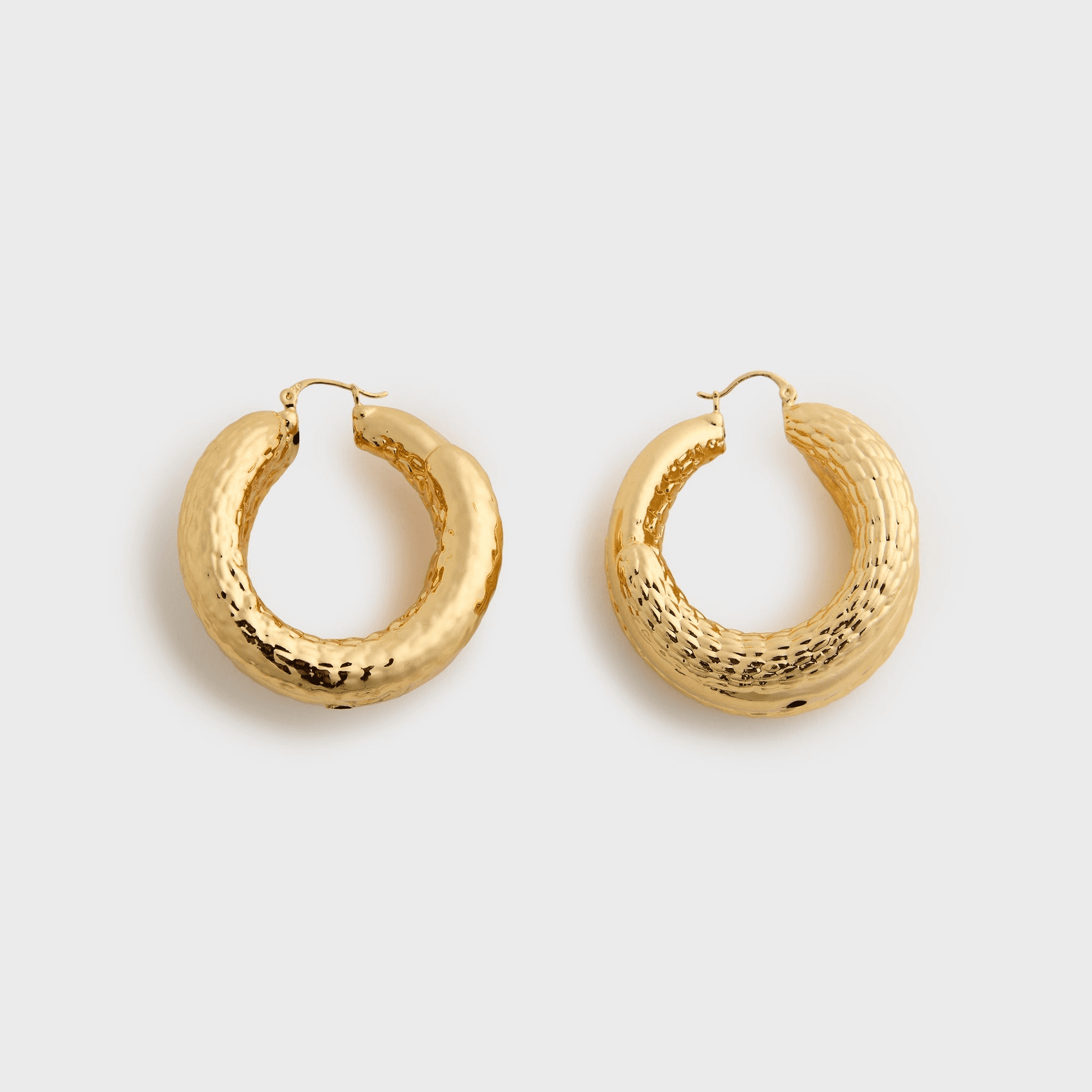 HONEY HALO Samira Multi-Textured Sculpted Hoop Earrings - Gold - Image 1