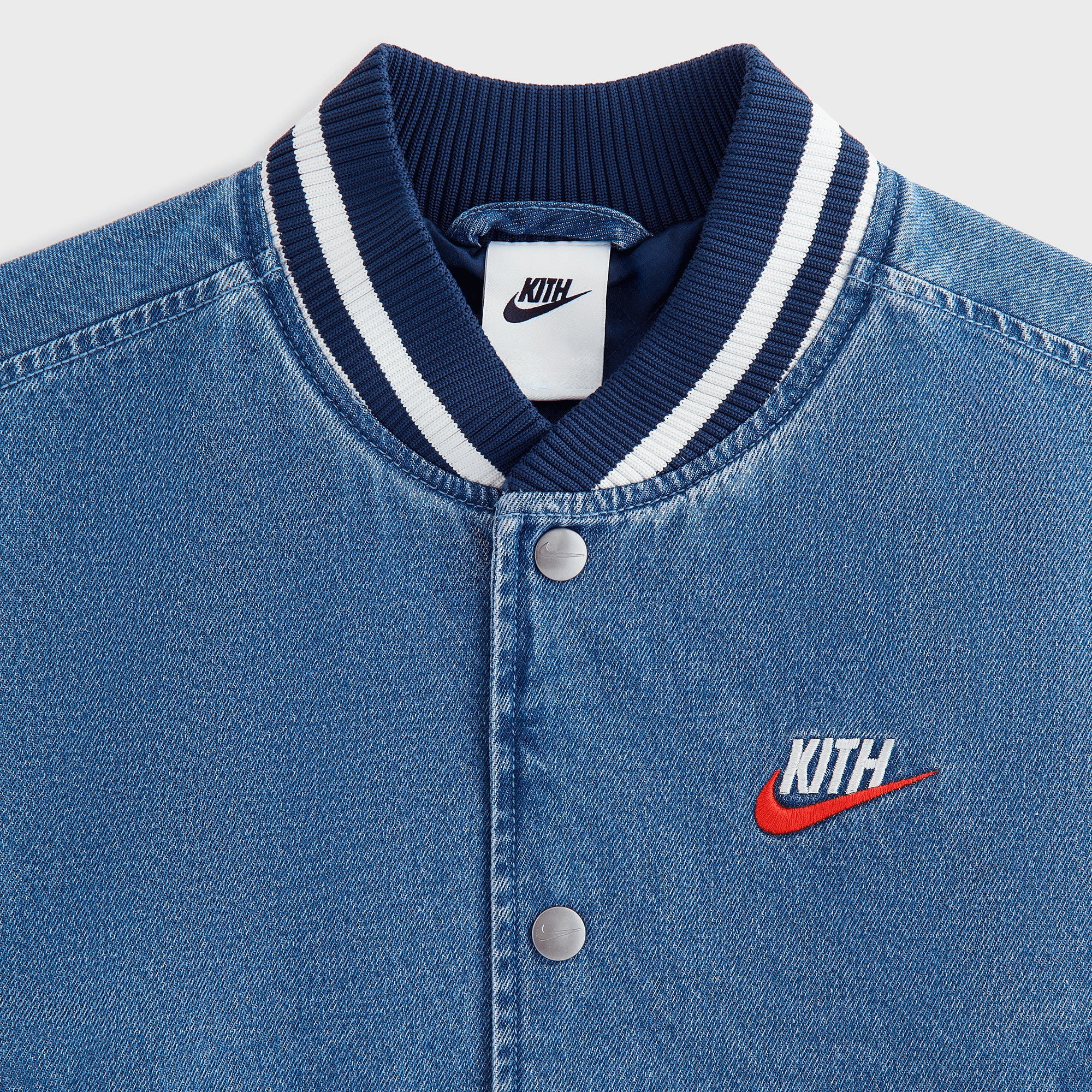 Kith Kids for Nike Denim Varsity Jacket - Mystic Navy — Image 3