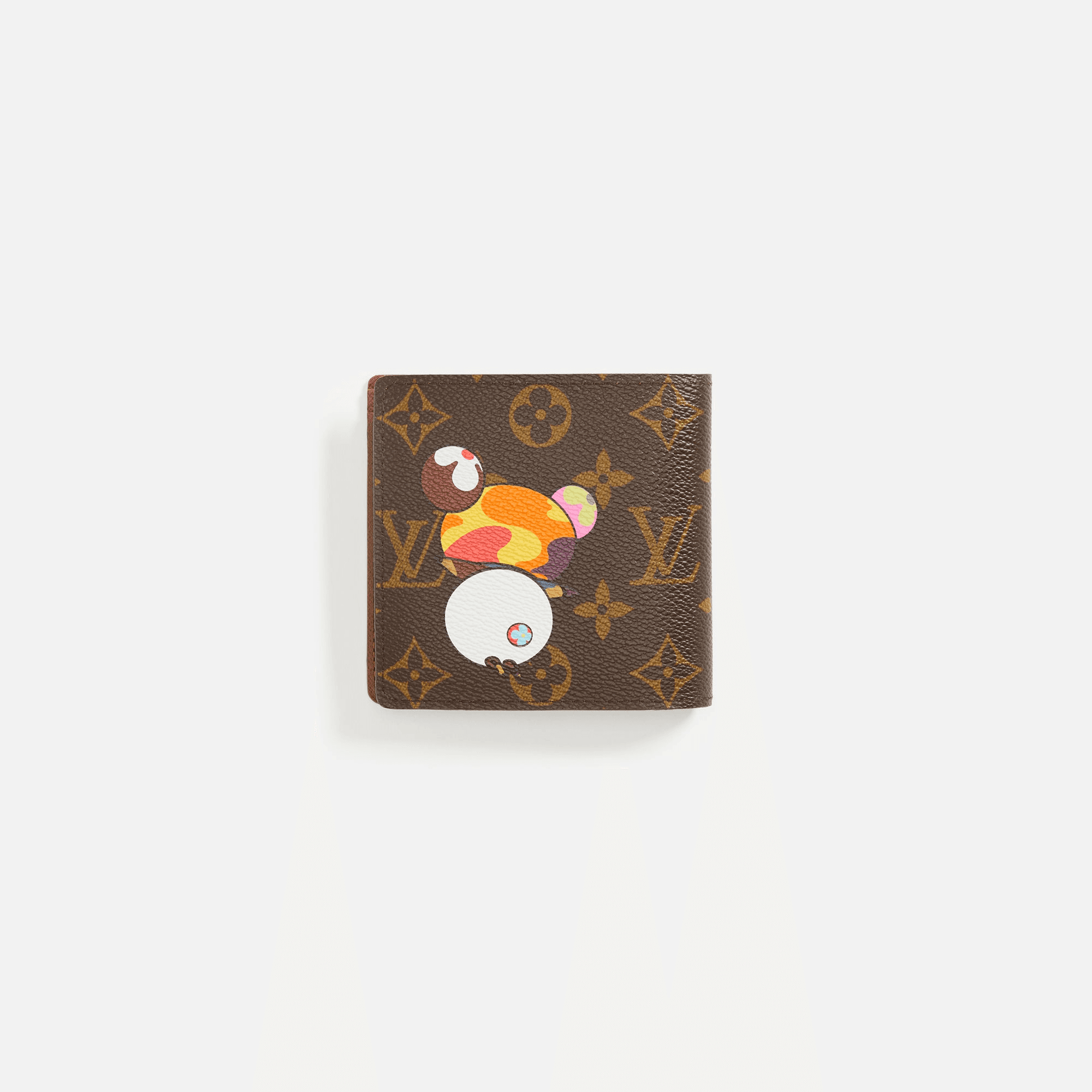 WGACA Louis Vuitton x Takashi Murakami Panda Marco Fold Wallet - Brown — Image 2